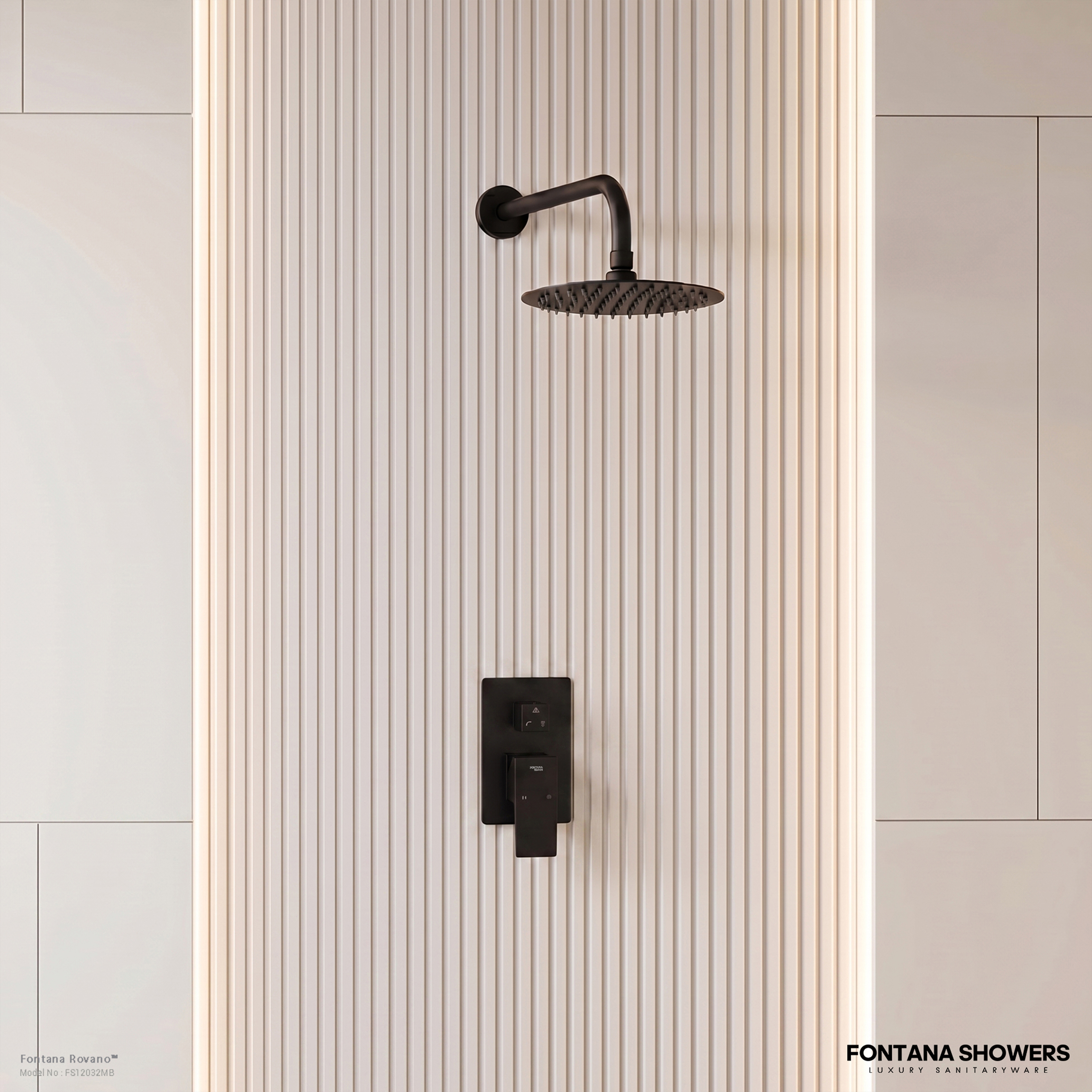 Fontana Matte Black Premium Shower System - FS12032MB