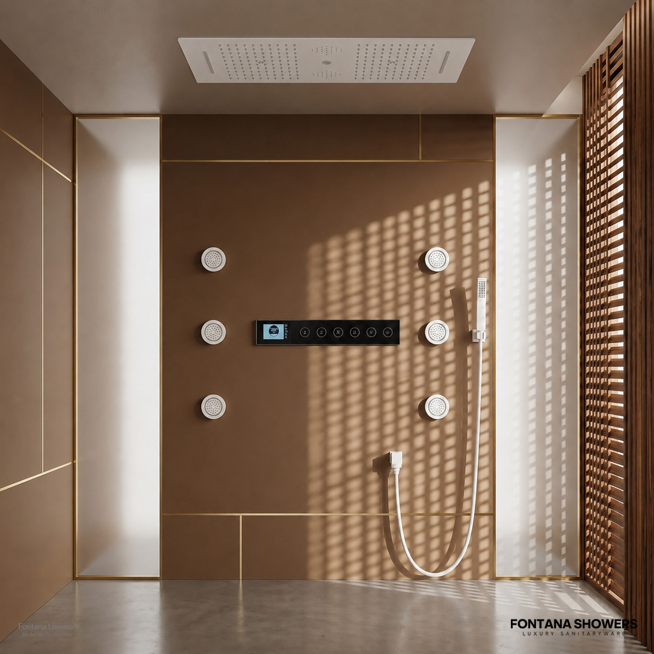Fontana Matte White Premium Shower System - FS12033MW