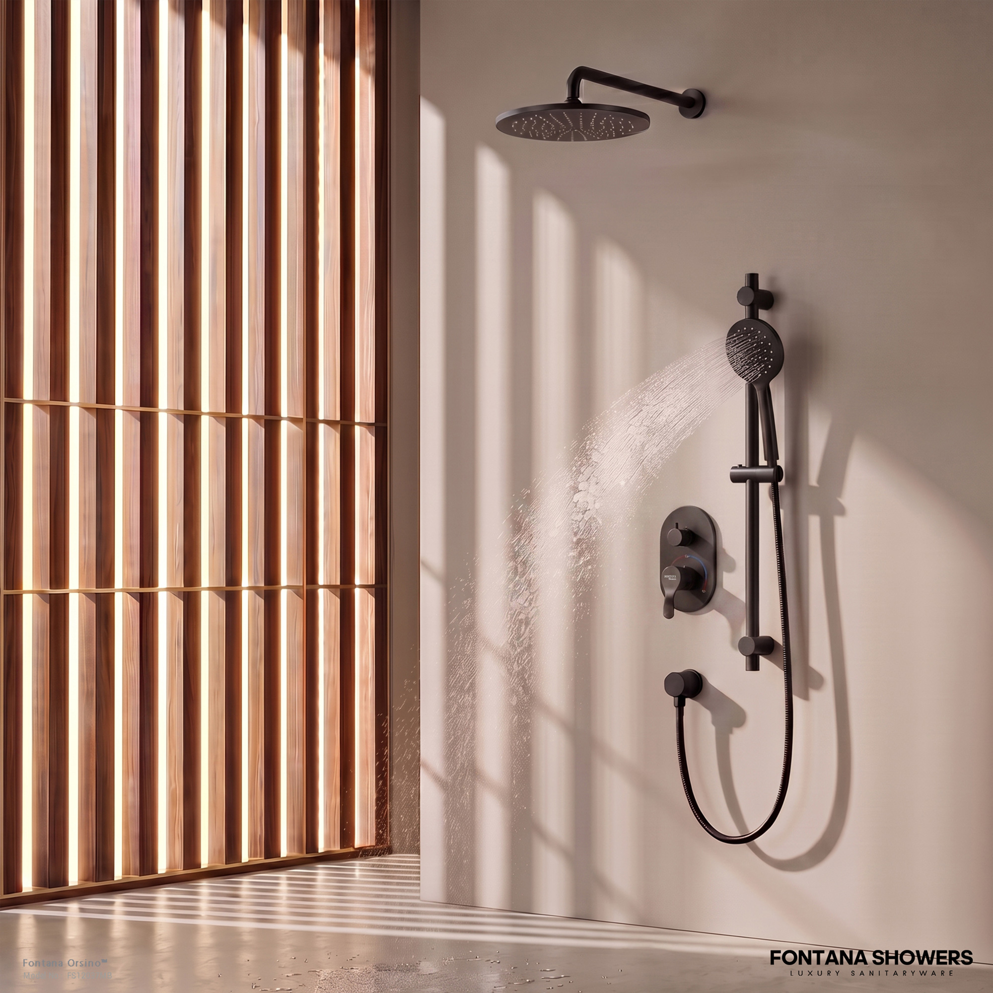 Fontana Matte Black Premium Shower System - FS12037MB