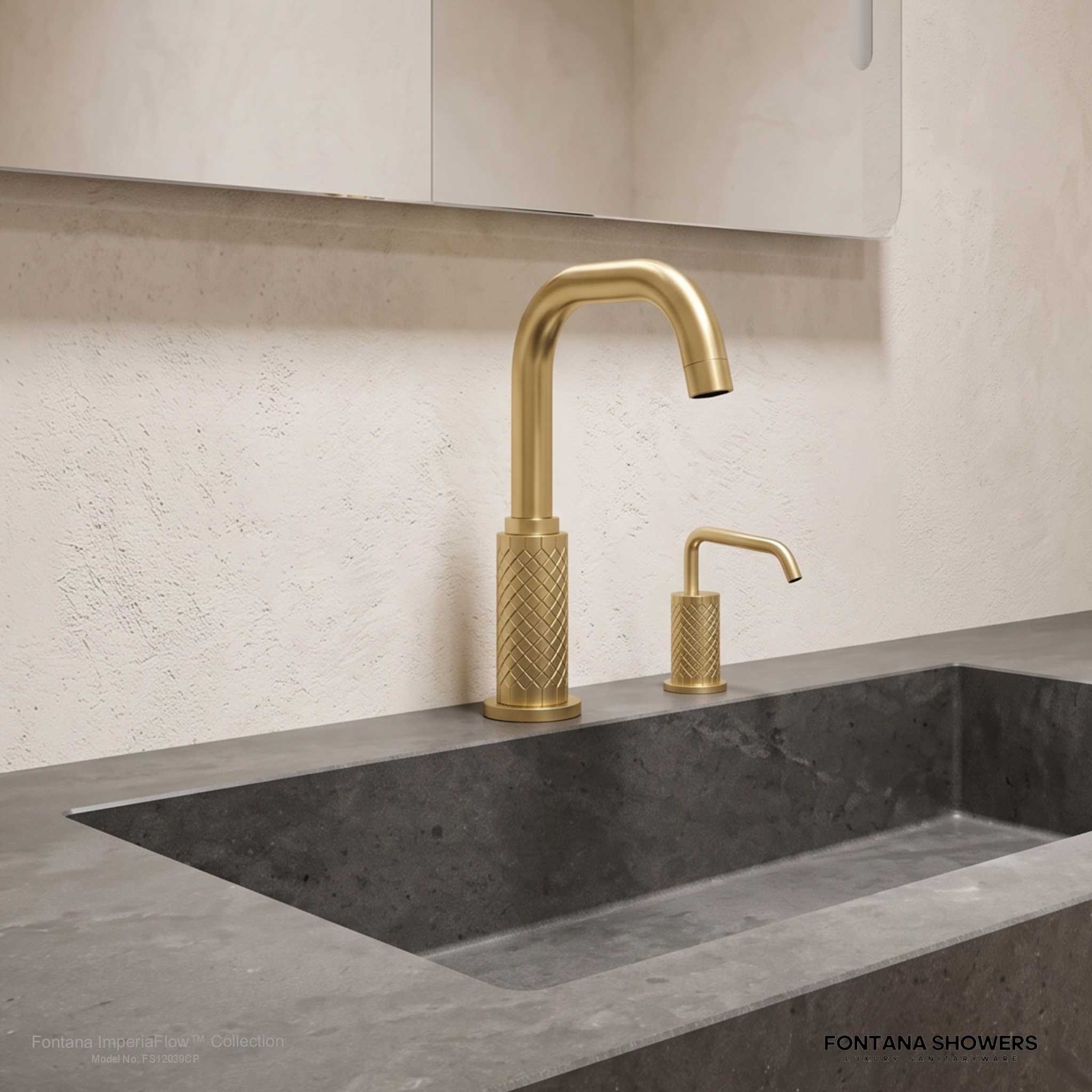 Fontana FS12039 Champagne Touchless Faucet & Soap Dispenser Set