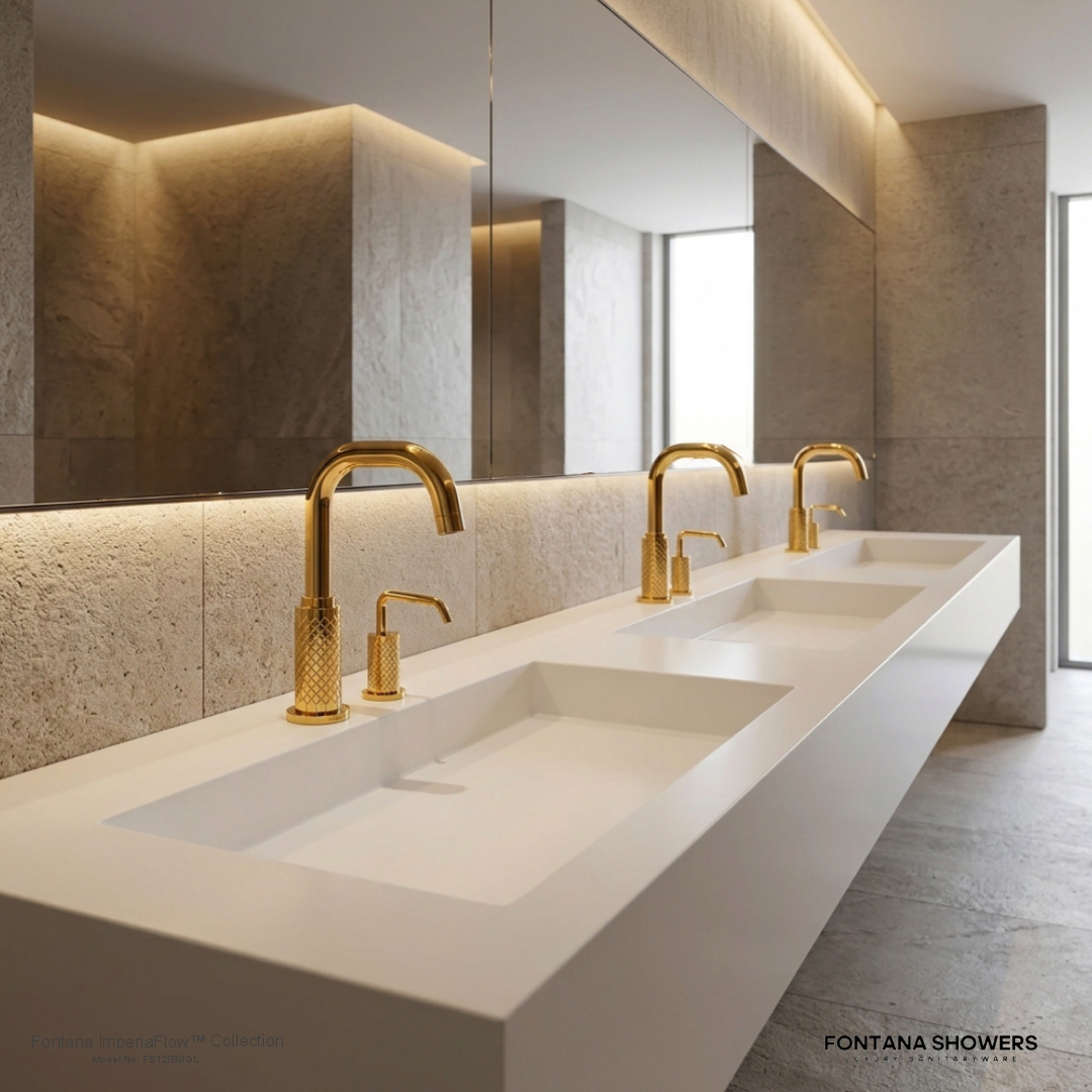 Fontana FS12039 Gold Touchless Faucet & Soap Dispenser Set