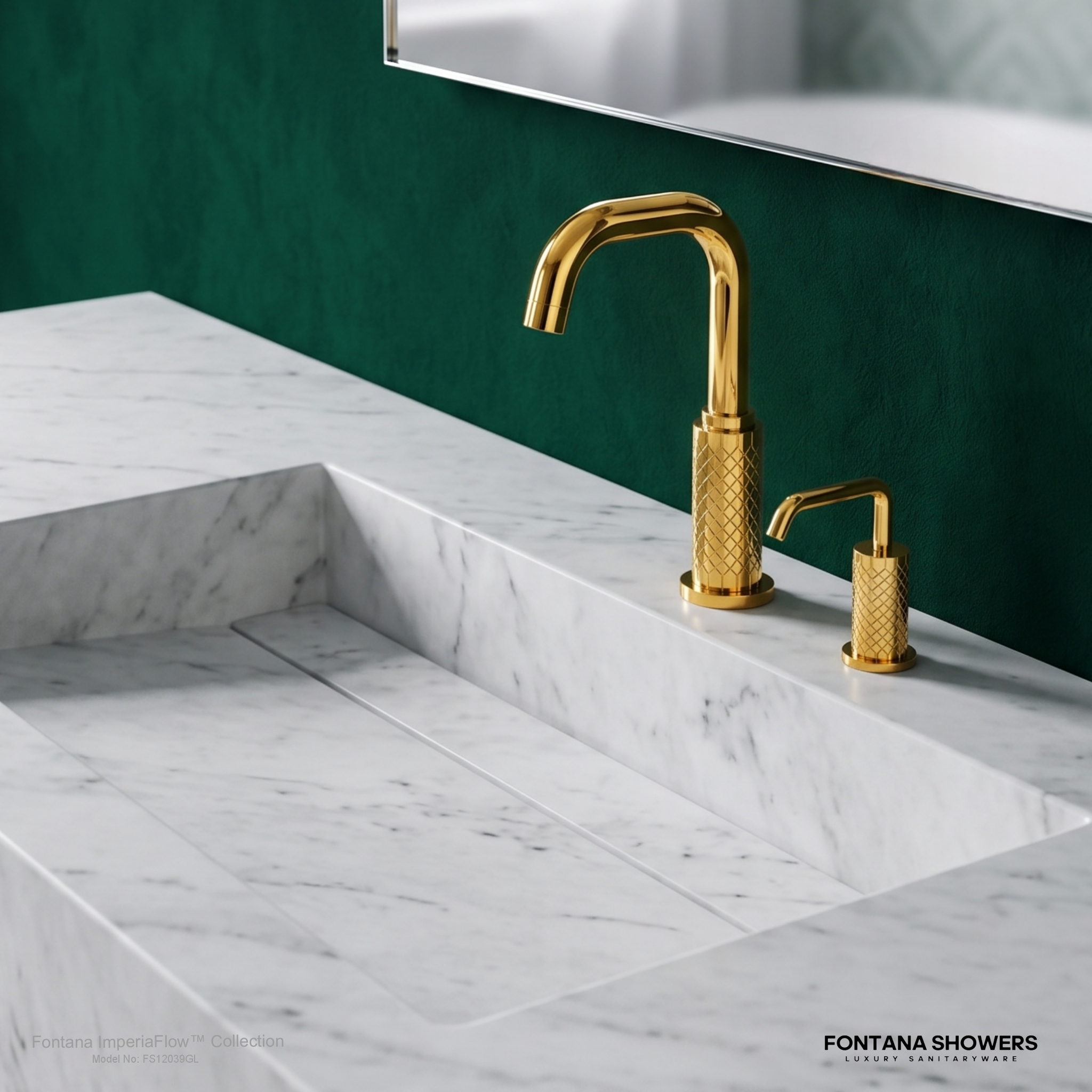 Fontana FS12039 Gold Touchless Faucet & Soap Dispenser Set