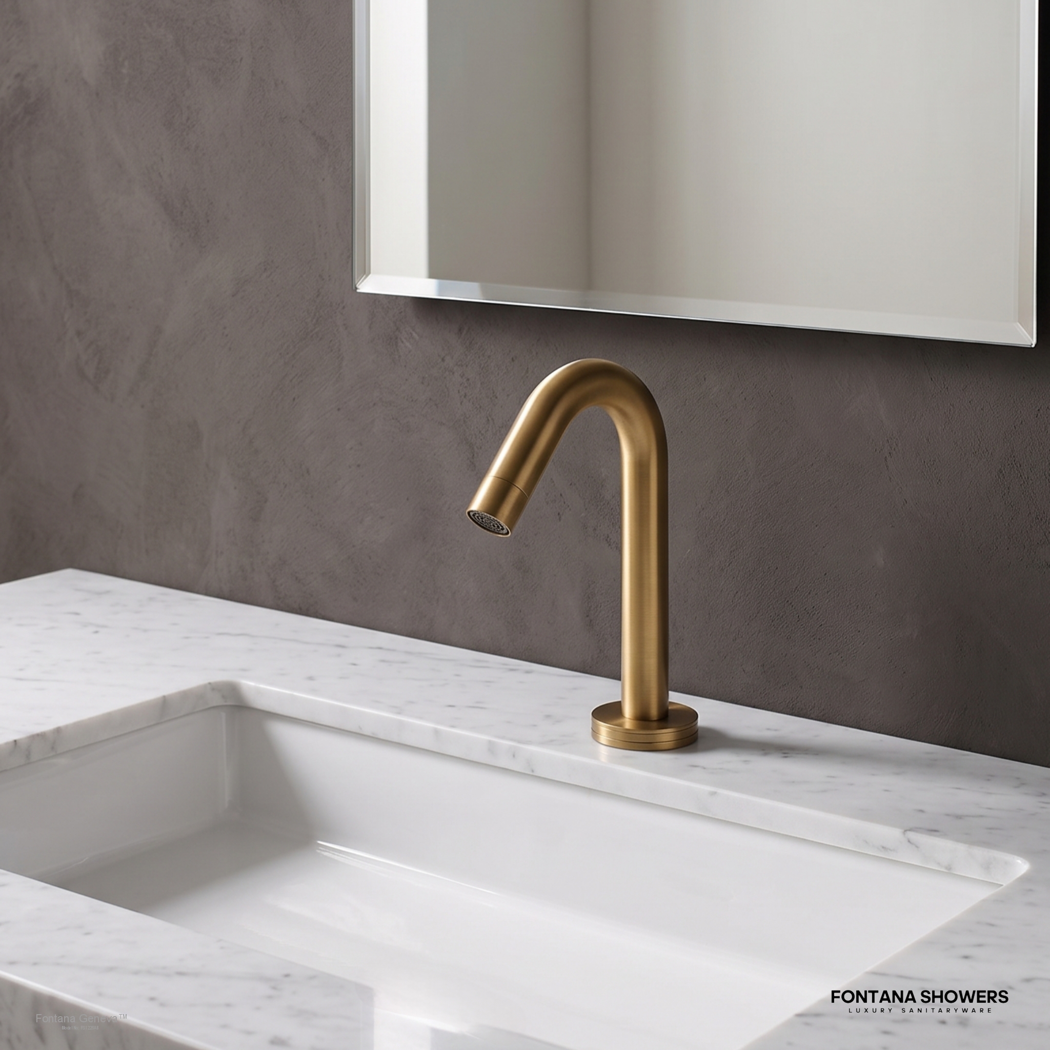 Fontana Geneva Antique Brass Deck Mounted Smart Touch Activated Sensor Faucet - FS1226AB