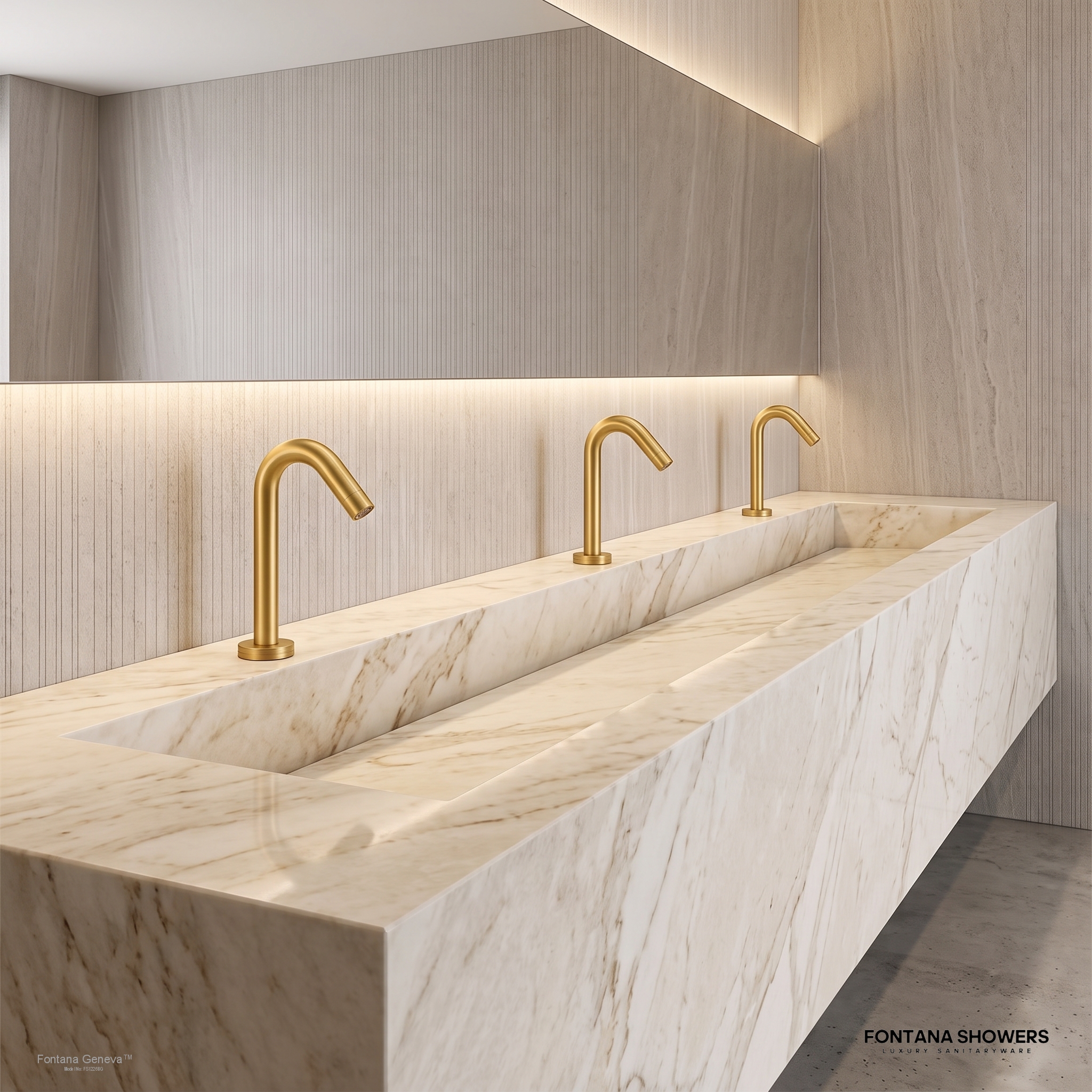 Fontana Geneva Brushed Gold Deck Mounted Smart Touch Activated Sensor Faucet - FS1226BG