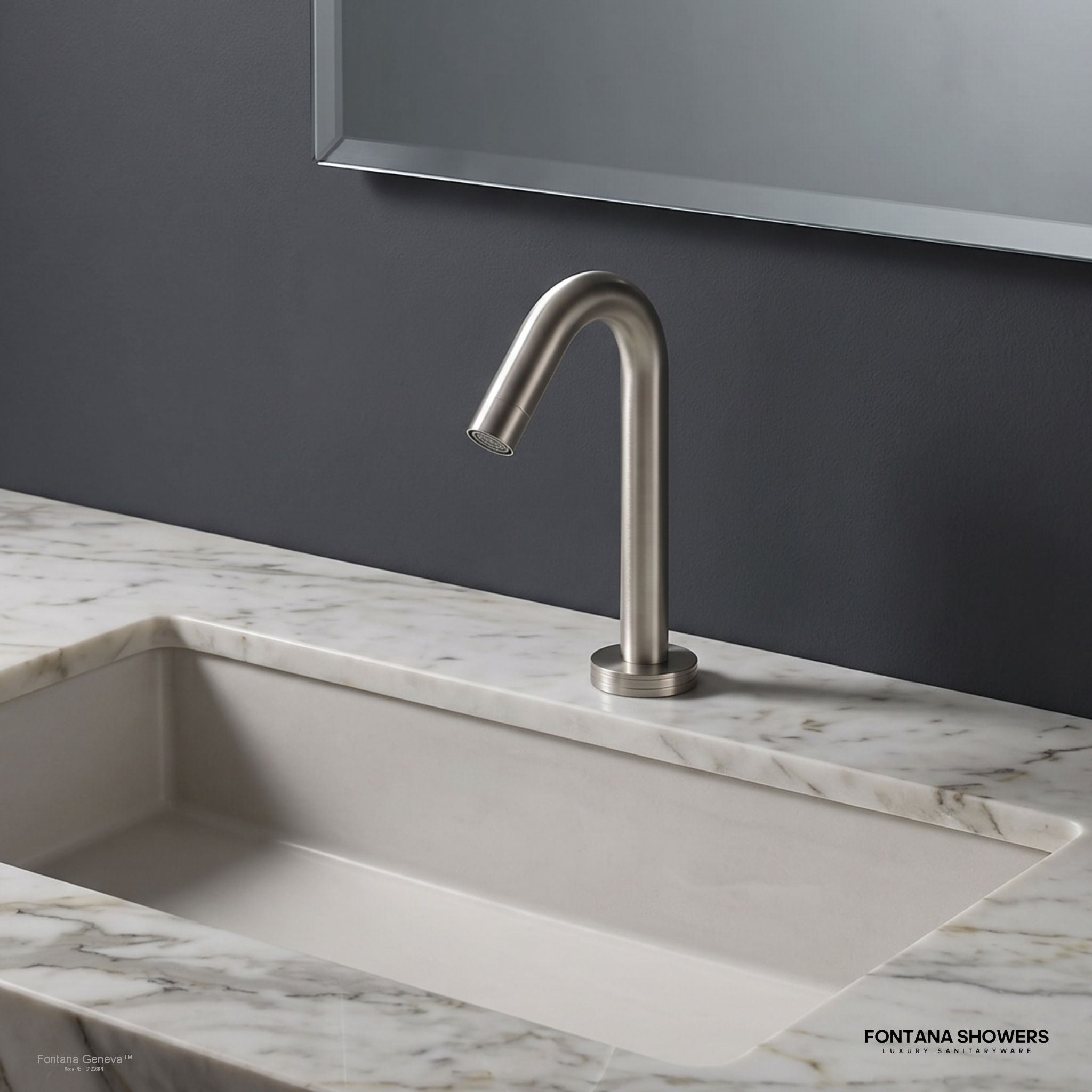 Fontana Geneva Brushed Nickel Deck Mounted Smart Touch Activated Sensor Faucet - FS1226BN