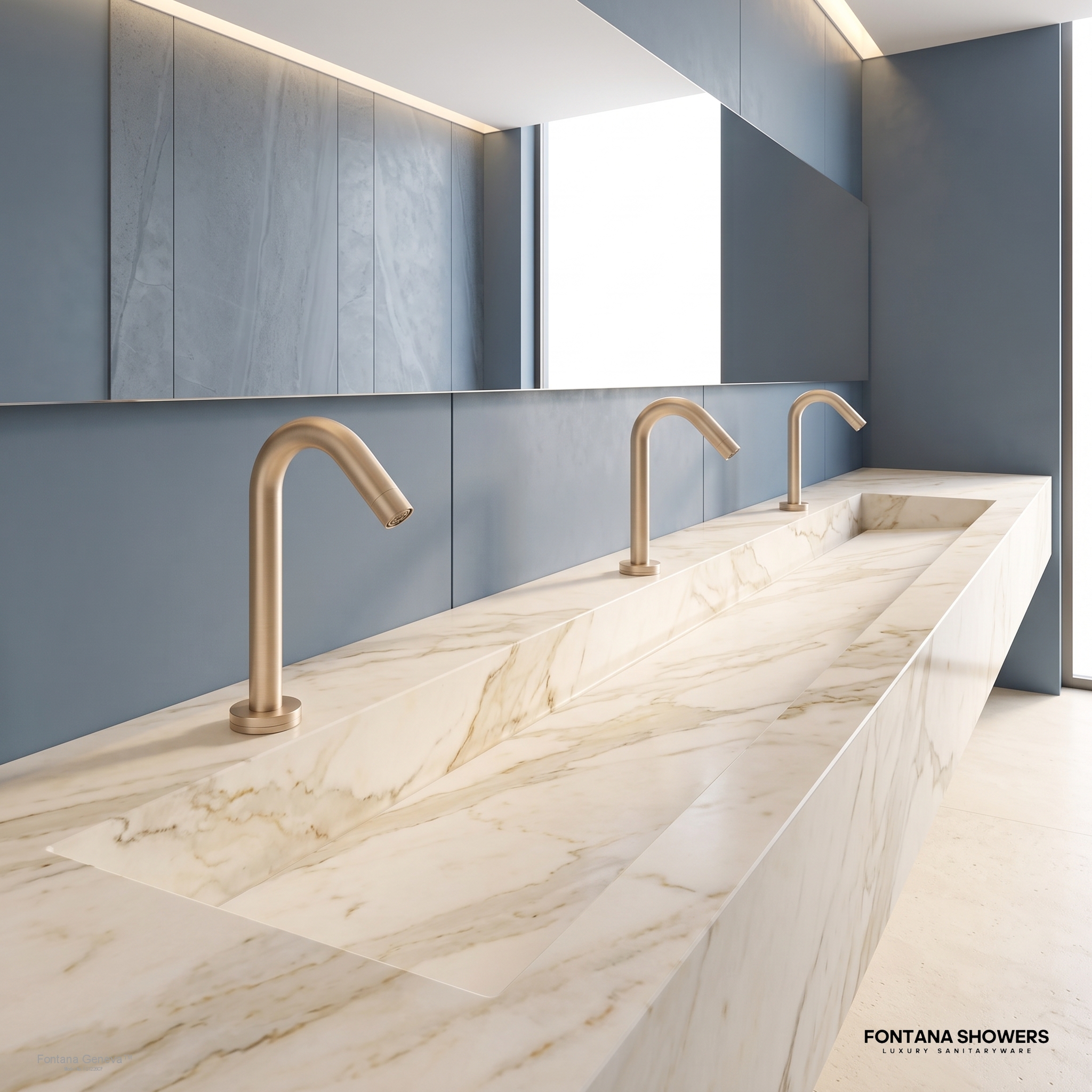Fontana Geneva Champagne Deck Mounted Smart Touch Activated Sensor Faucet - FS1226CP
