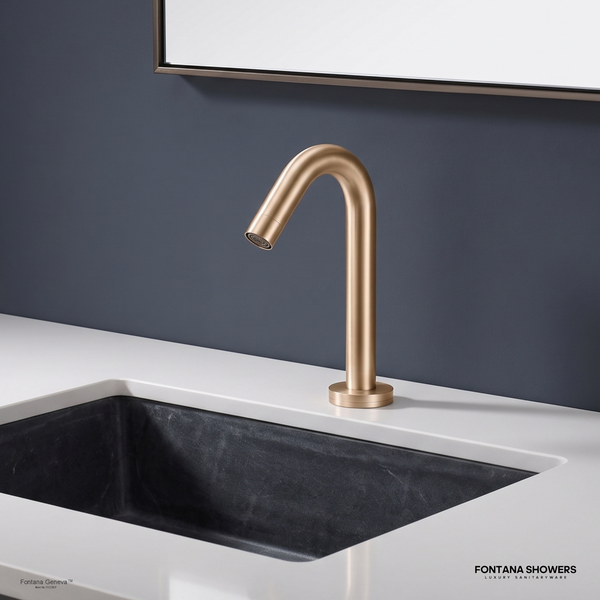 Fontana Geneva Champagne Deck Mounted Smart Touch Activated Sensor Faucet - FS1226CP
