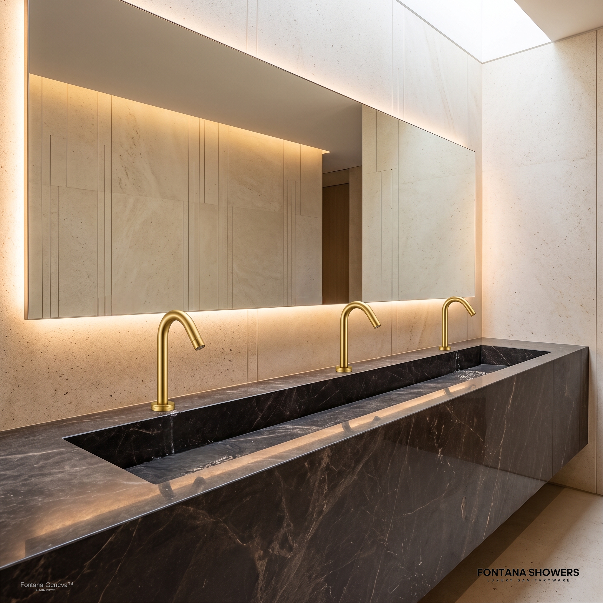 Fontana Geneva Gold Deck Mounted Smart Touch Activated Sensor Faucet - FS1226GL