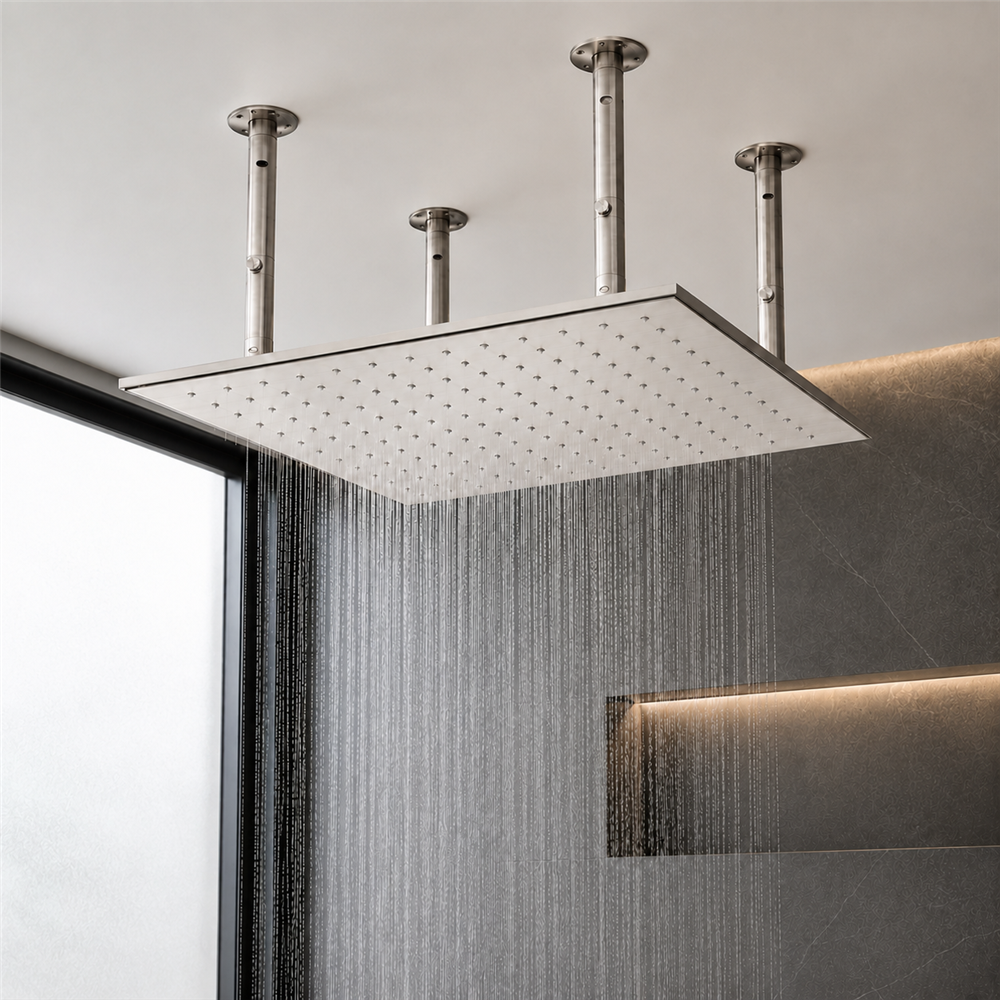 Fontana Maubeuge 3 Functions Brass Luxury Gun Metal Gray LED Shower Faucet