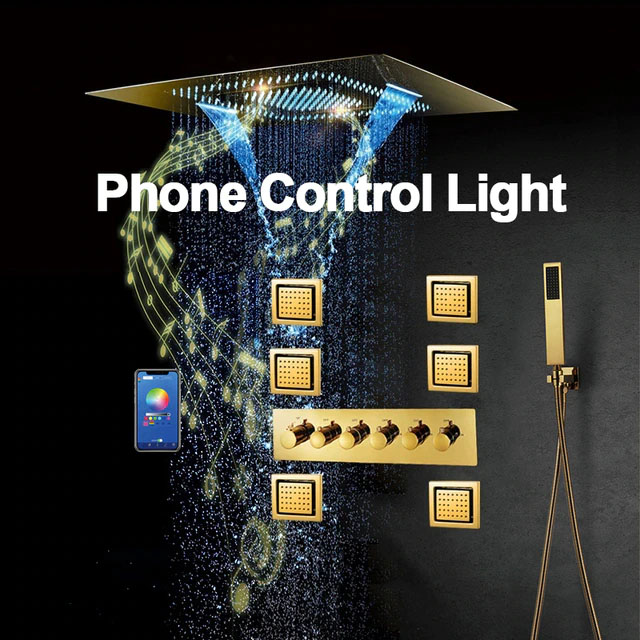 Fontana Gold Thermostatic Rainfall Shower System
