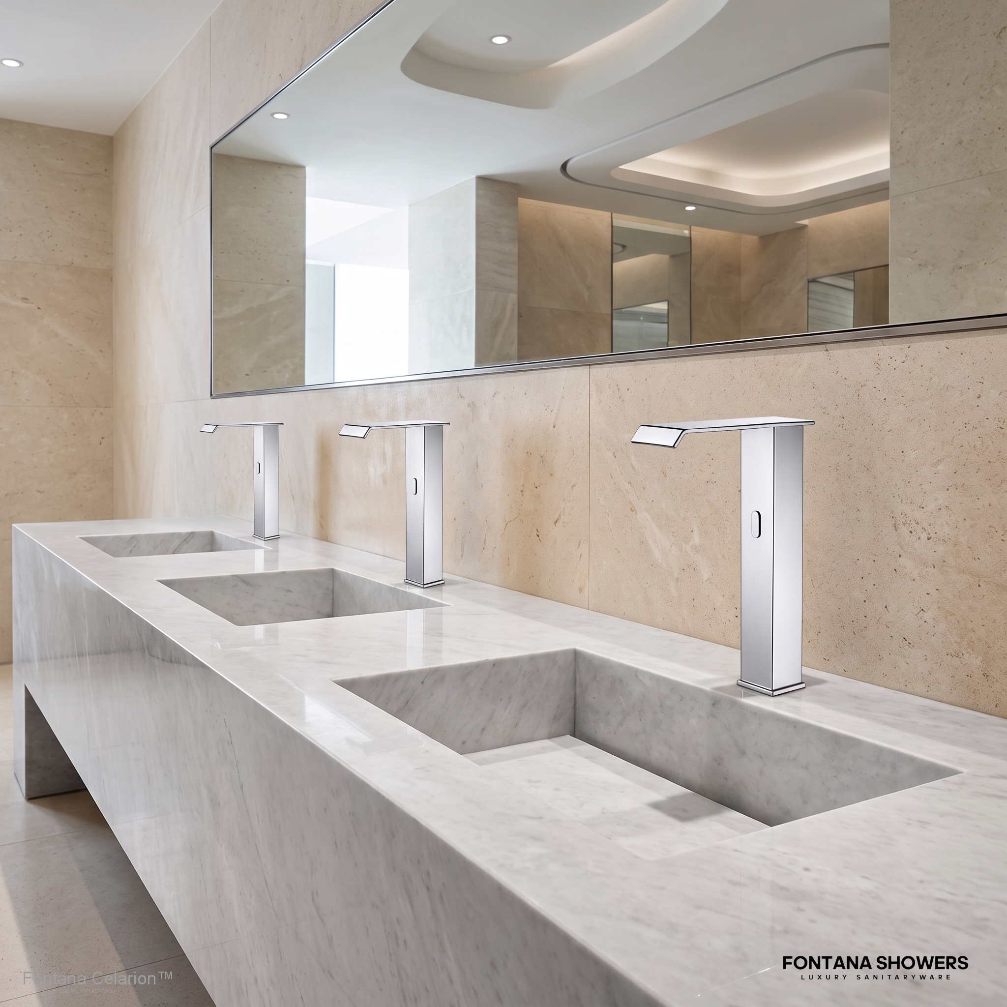 Fontana Celarion Chrome Touchless Faucet for Luxury Commercial Bathrooms