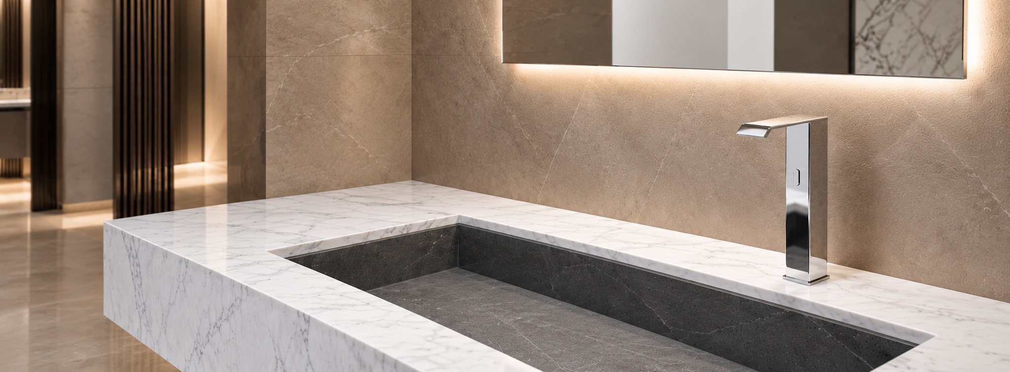 Fontana Celarion Chrome Touchless Faucet for Luxury Commercial Bathrooms