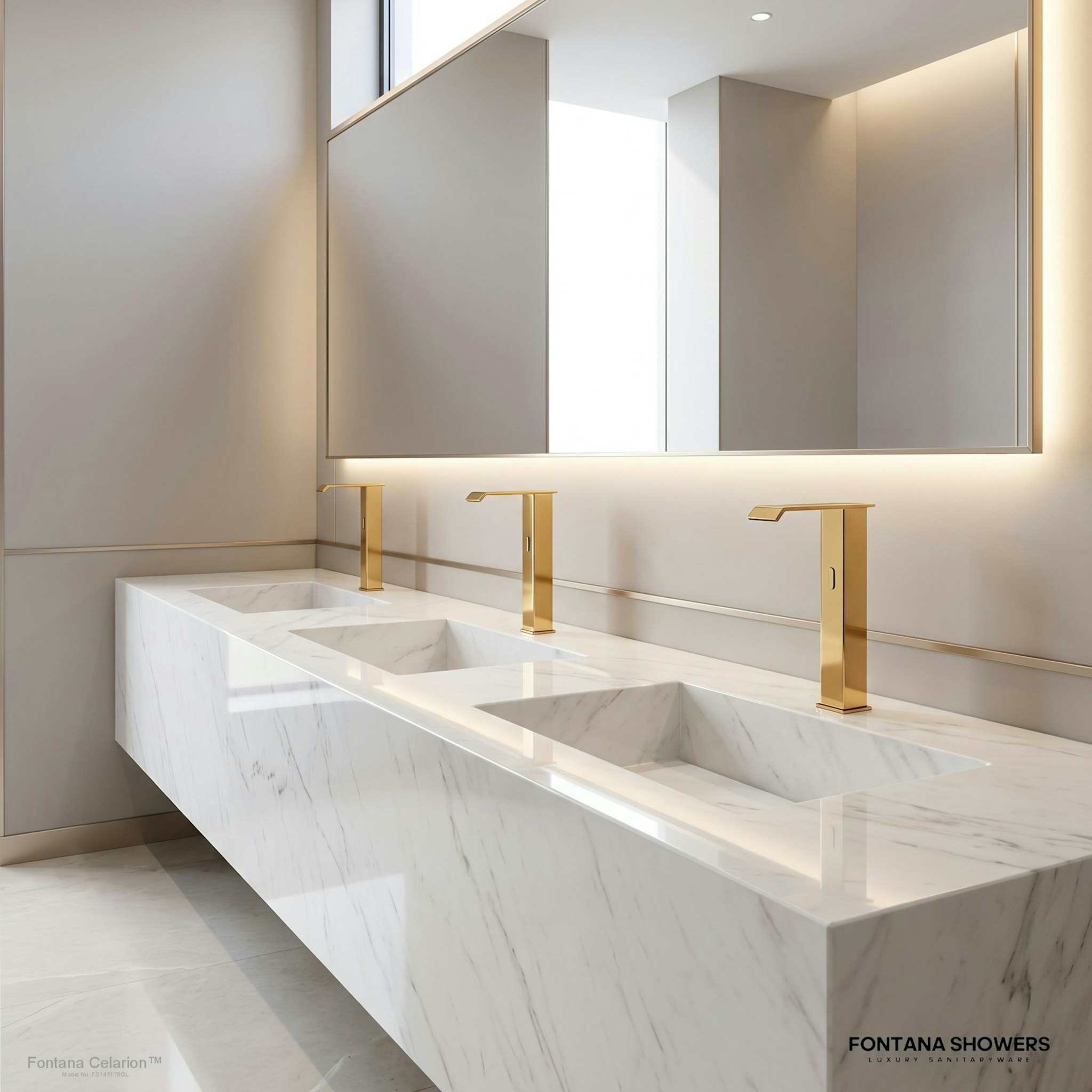 Fontana Celarion Gold Deck-Mounted Touchless Faucet