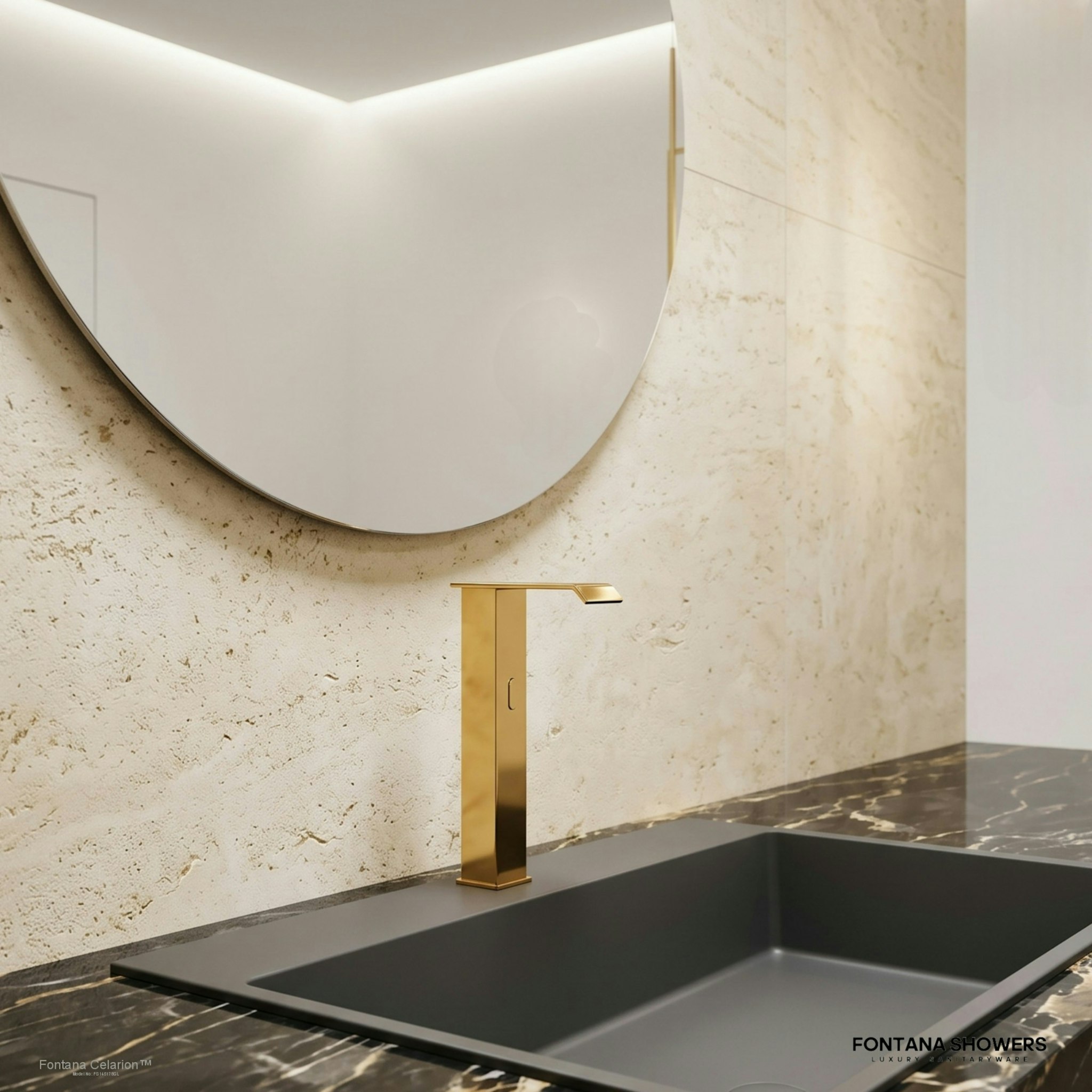 Fontana Celarion Gold Deck-Mounted Touchless Faucet