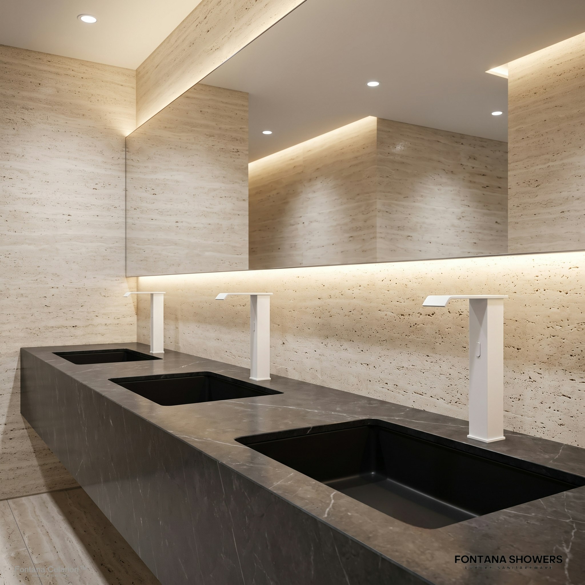 Fontana Celarion Matte White Commercial Touchless Faucet