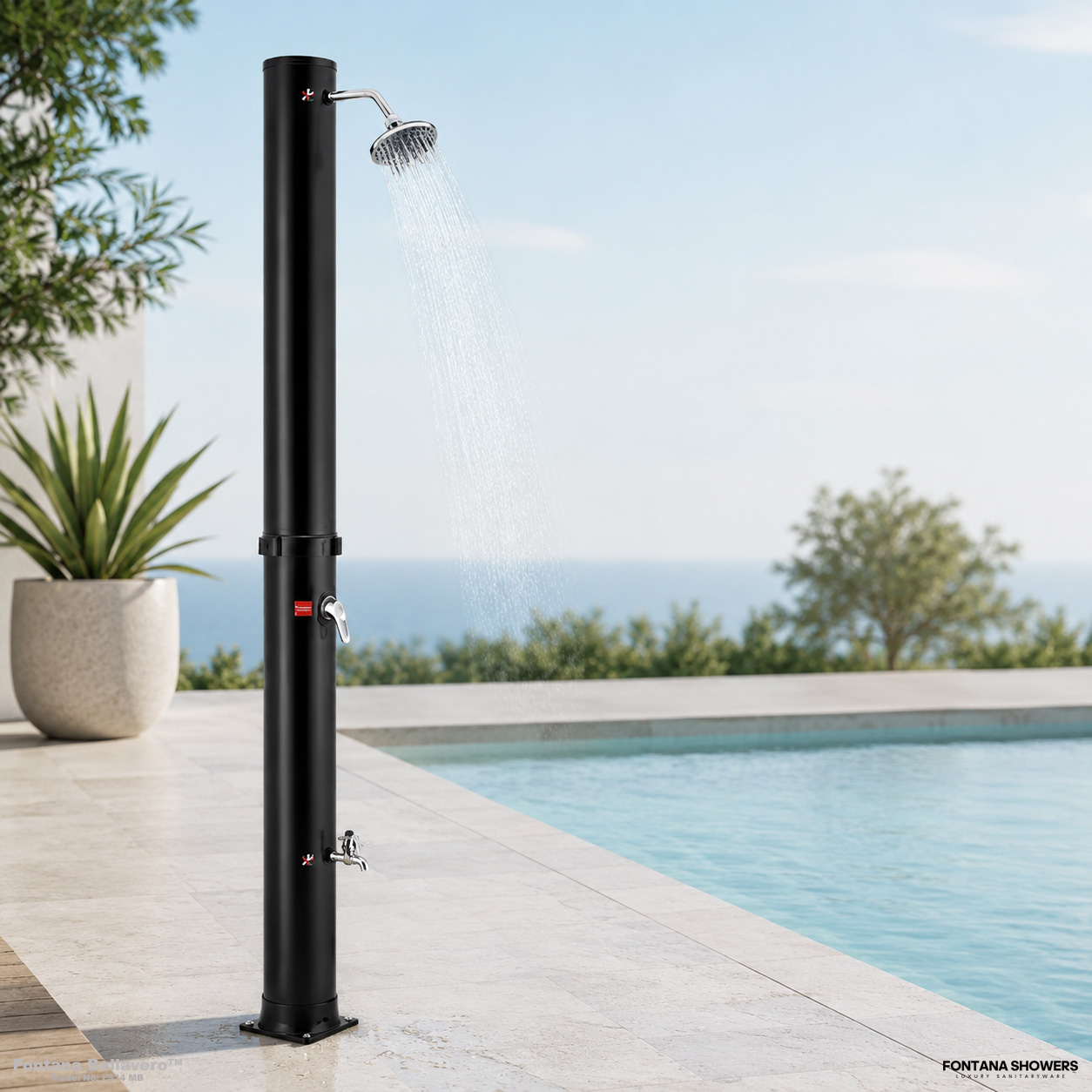 Fontana Maubeuge 3 Functions Brass Luxury Gun Metal Gray LED Shower Faucet