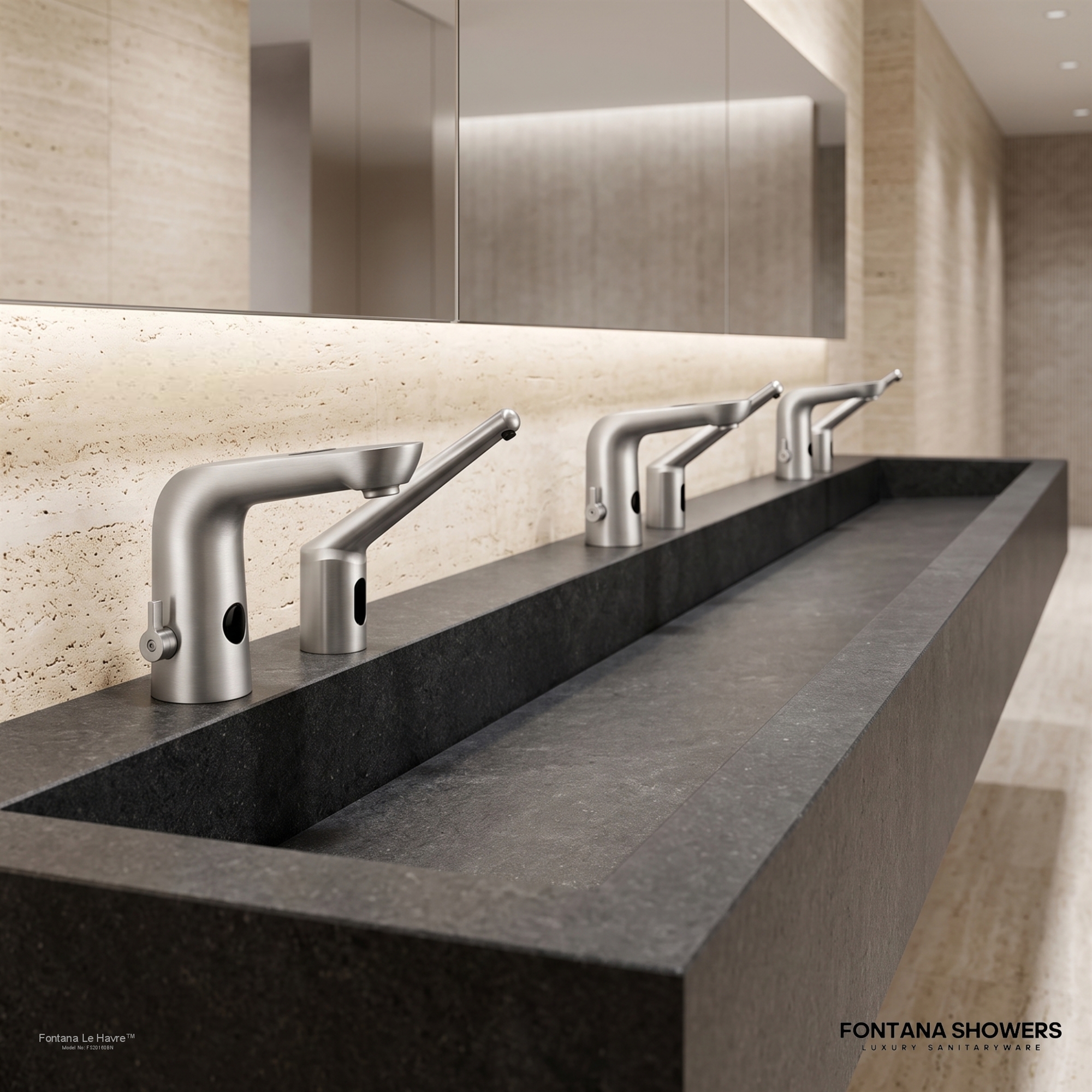 Alternate view of Fontana Le Havre High Quality Motion Sensor Faucet and Automatic Deck Mount Soap Dispenser