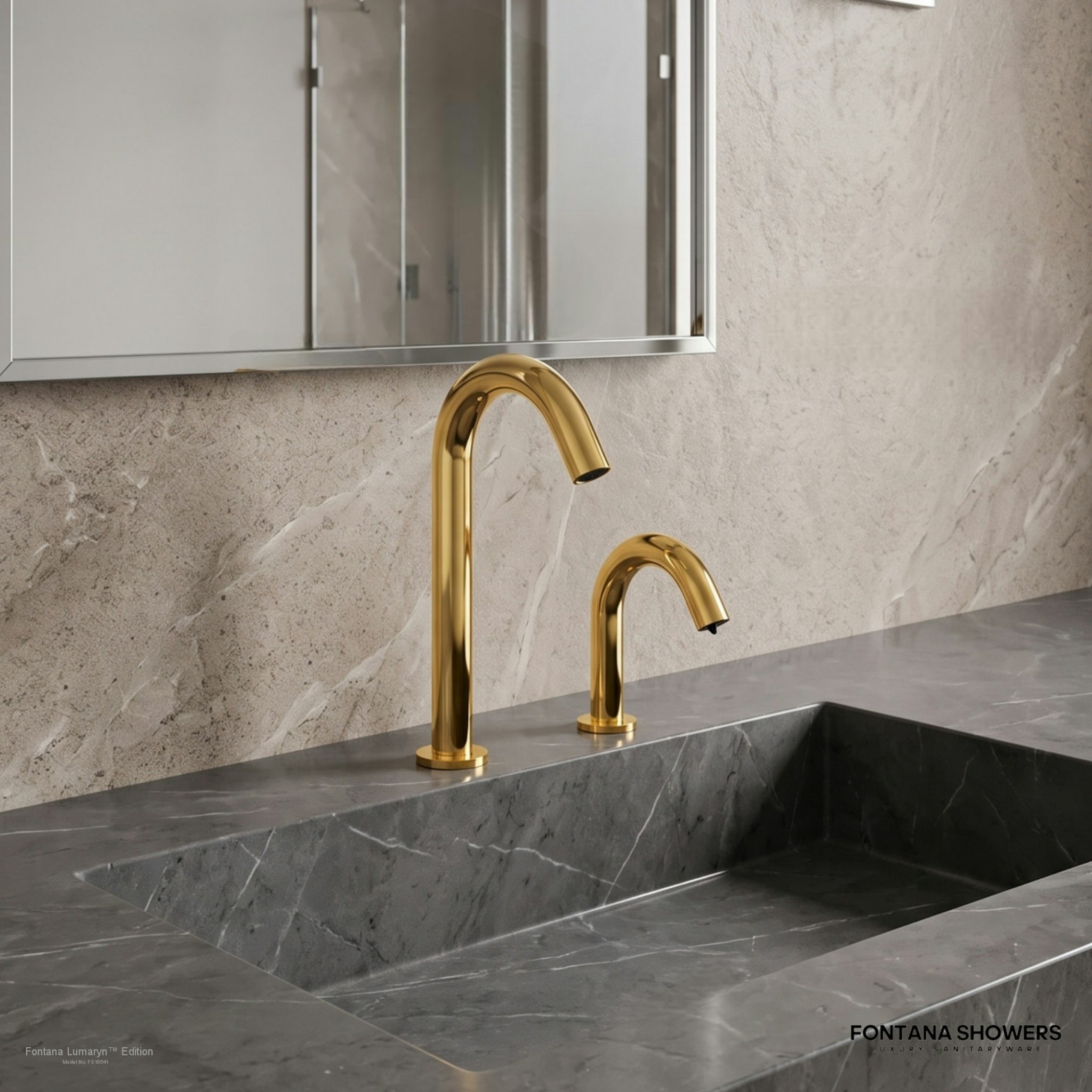 Fontana FS18541 Gold Automatic Sensor Faucet & Soap Dispenser Set