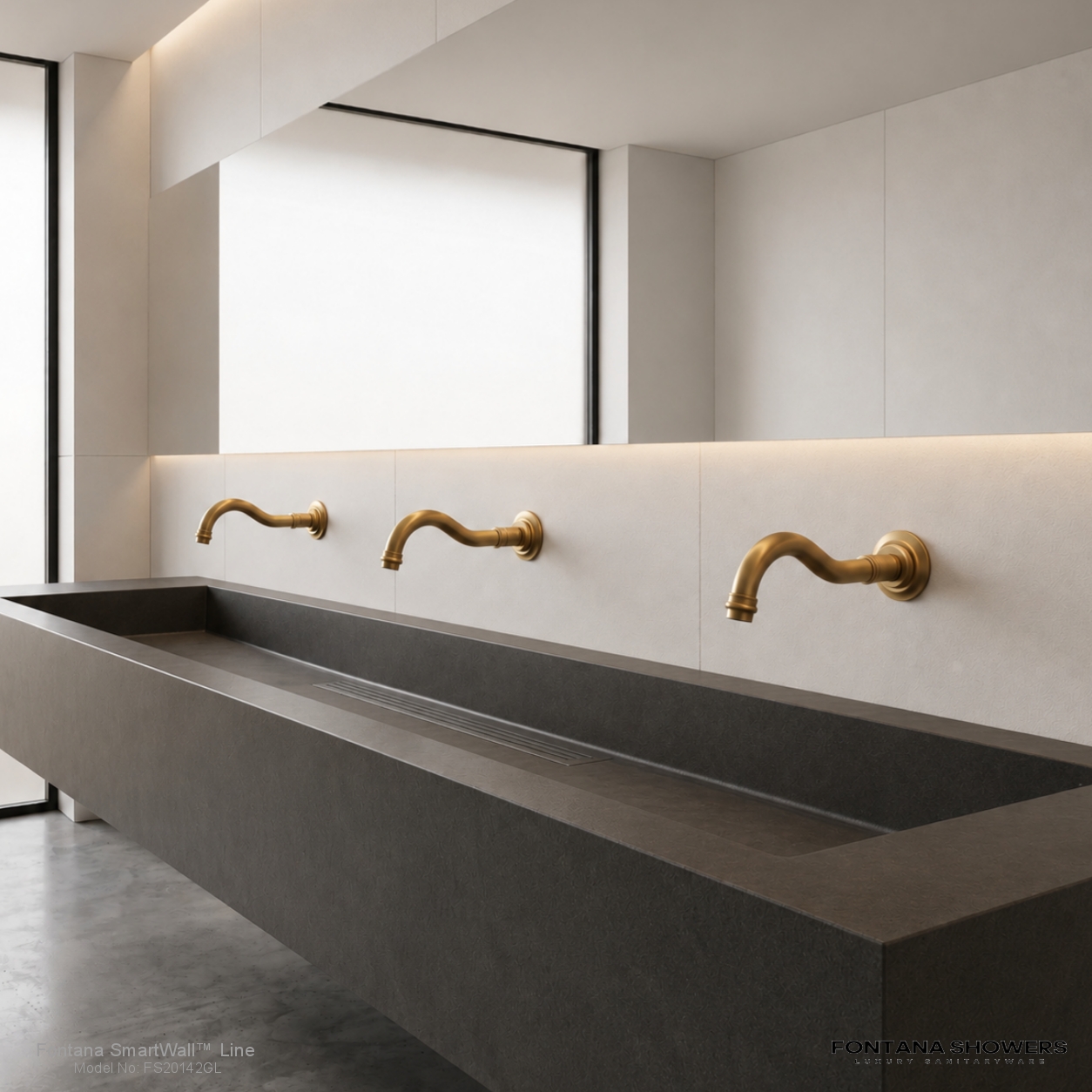 Fontana SmartWall Line Gold Wall Sensor Faucet View 2