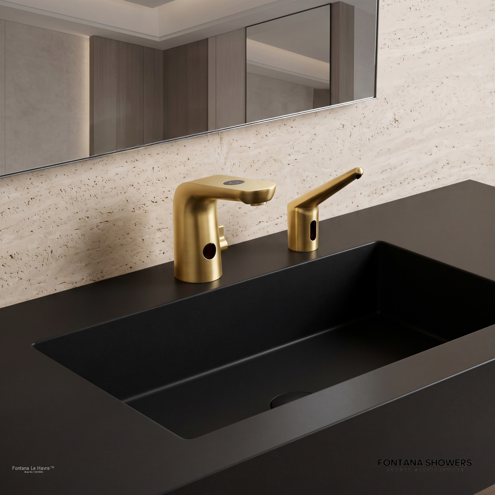 Alternate view of FontanaShowers FS20160BG Brushed Gold product