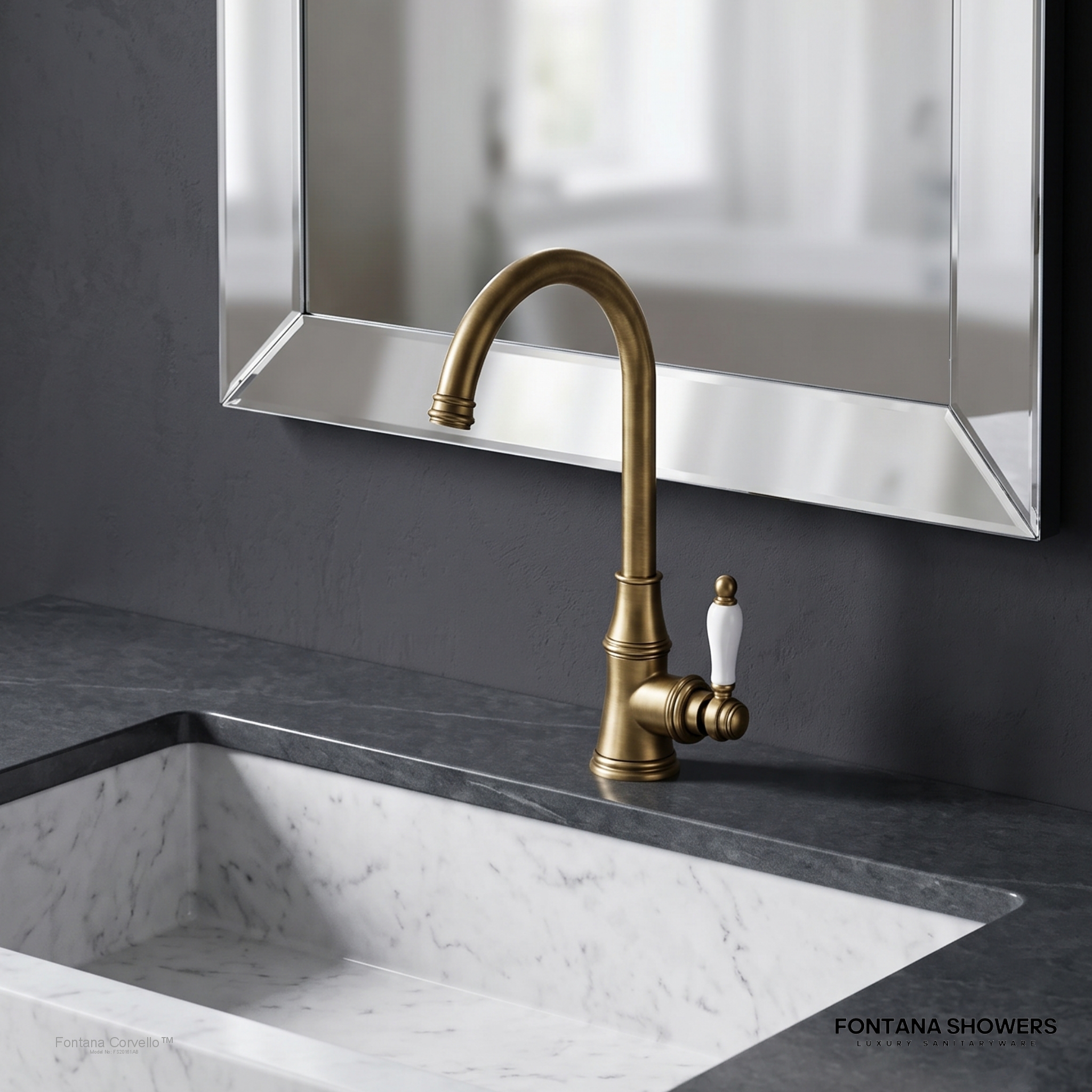 Fontana FS20161 Antique Brass Bathroom Faucet - FS20161AB