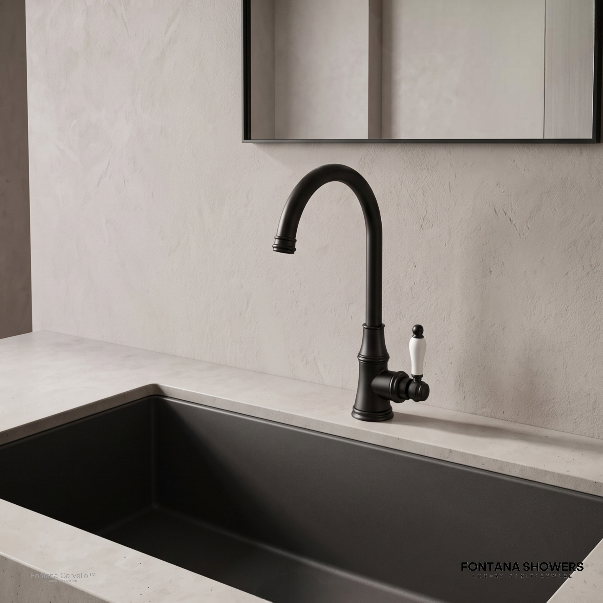 Fontana FS20161 Matte Black Bathroom Faucet - FS20161MB