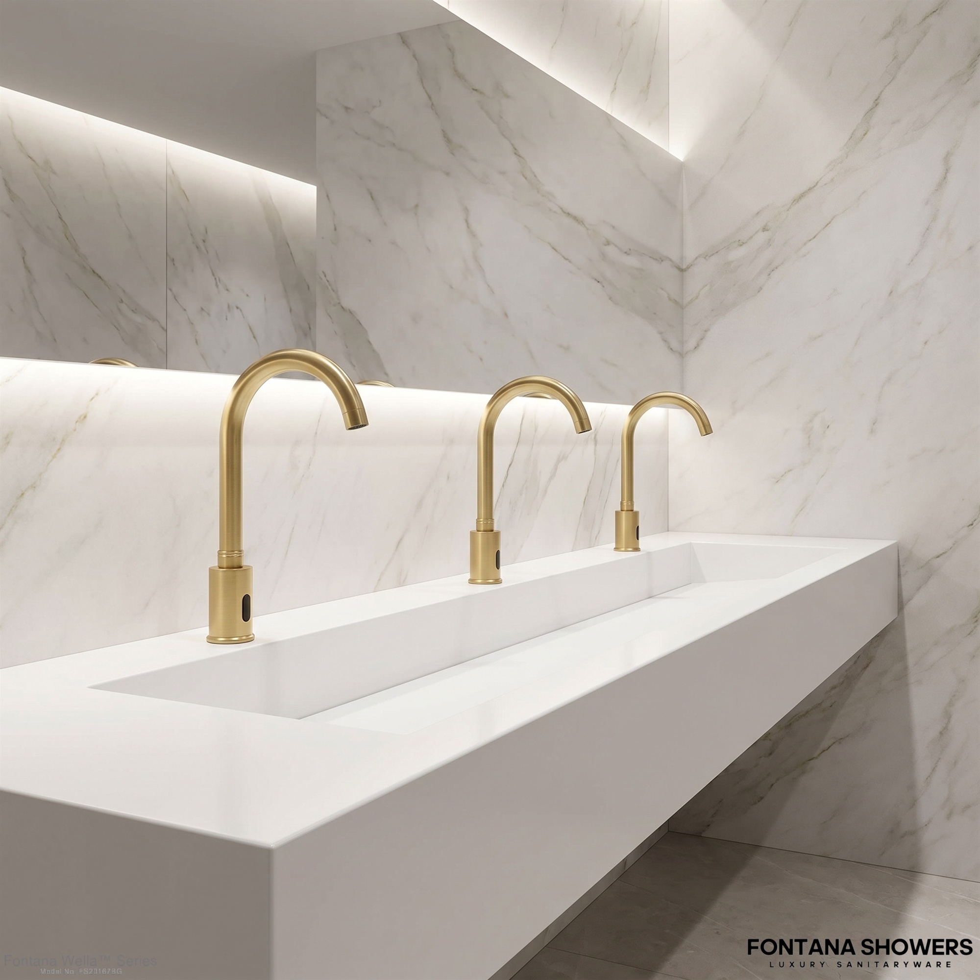 Fontana Wella Series Brushed Gold Automatic Sensor Faucet
