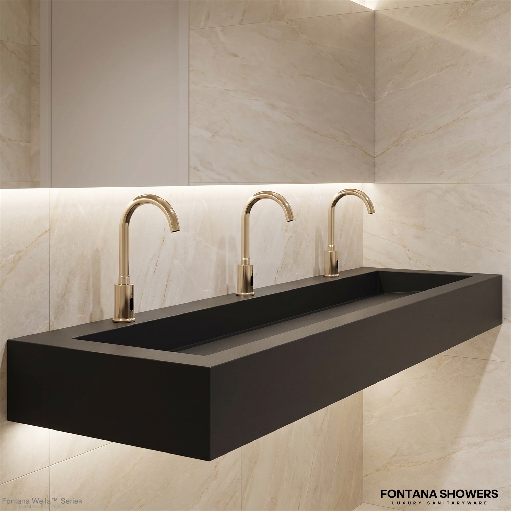 Fontana Wella Series Champagne Automatic Sensor Faucet