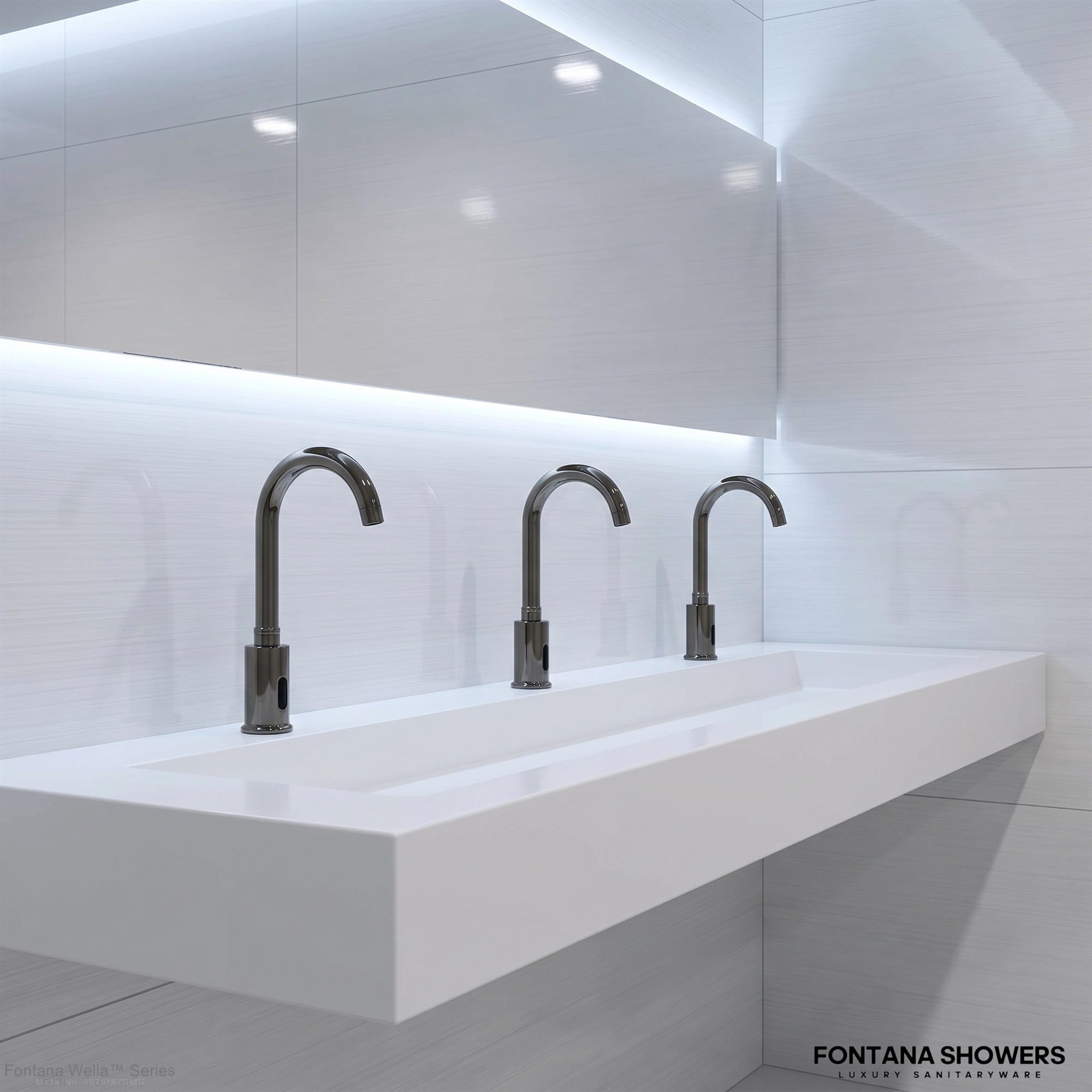 Fontana Wella Series Gun Metal Gray Automatic Sensor Faucet
