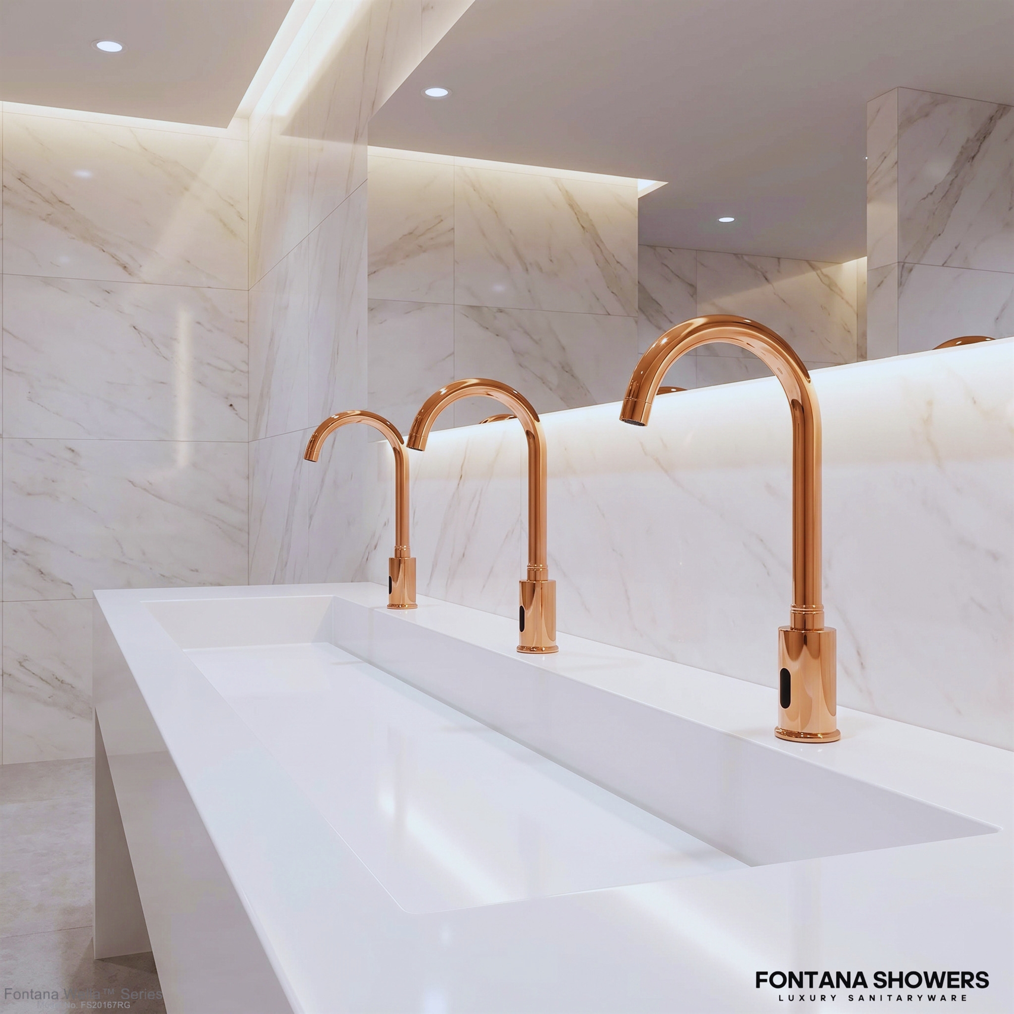 Fontana Wella Series Rose Gold Automatic Sensor Faucet