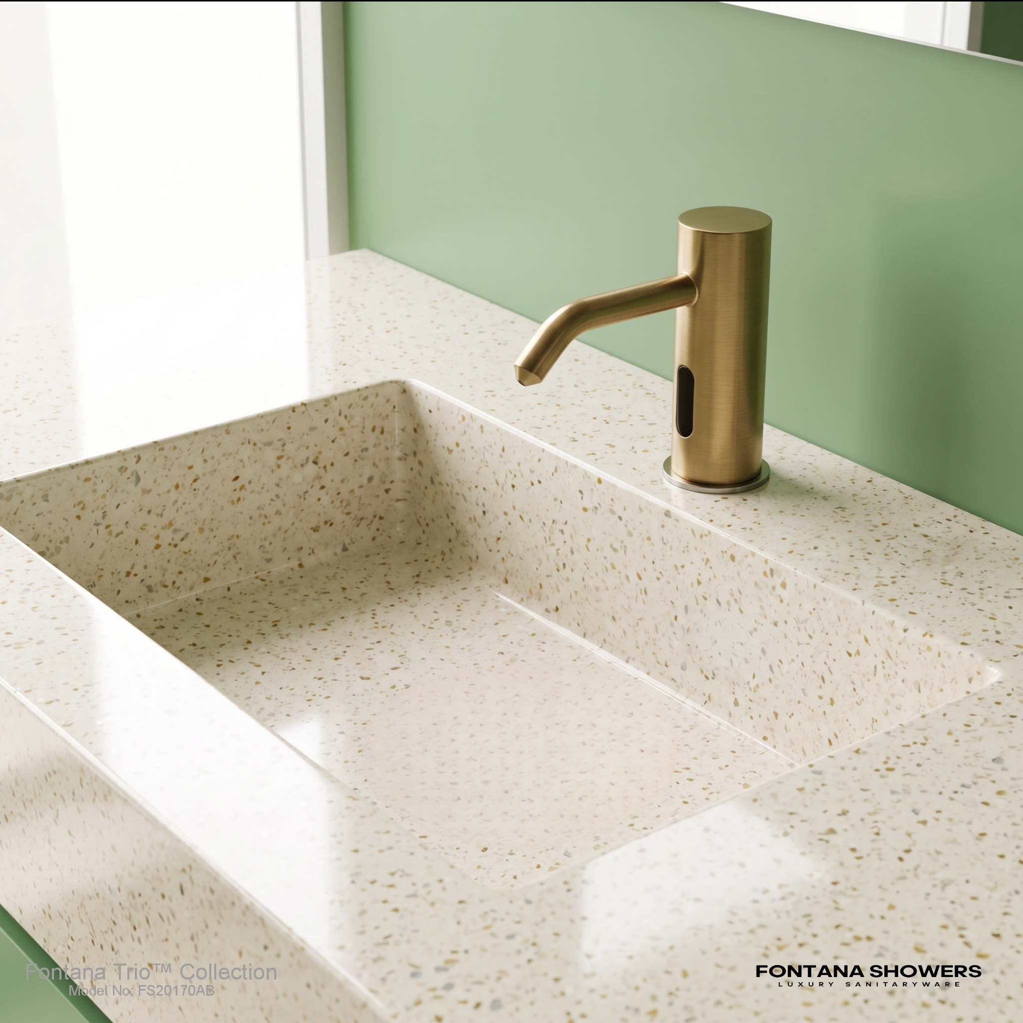 Fontana Trio Collection Antique Brass Automatic Touchless Soap Dispenser