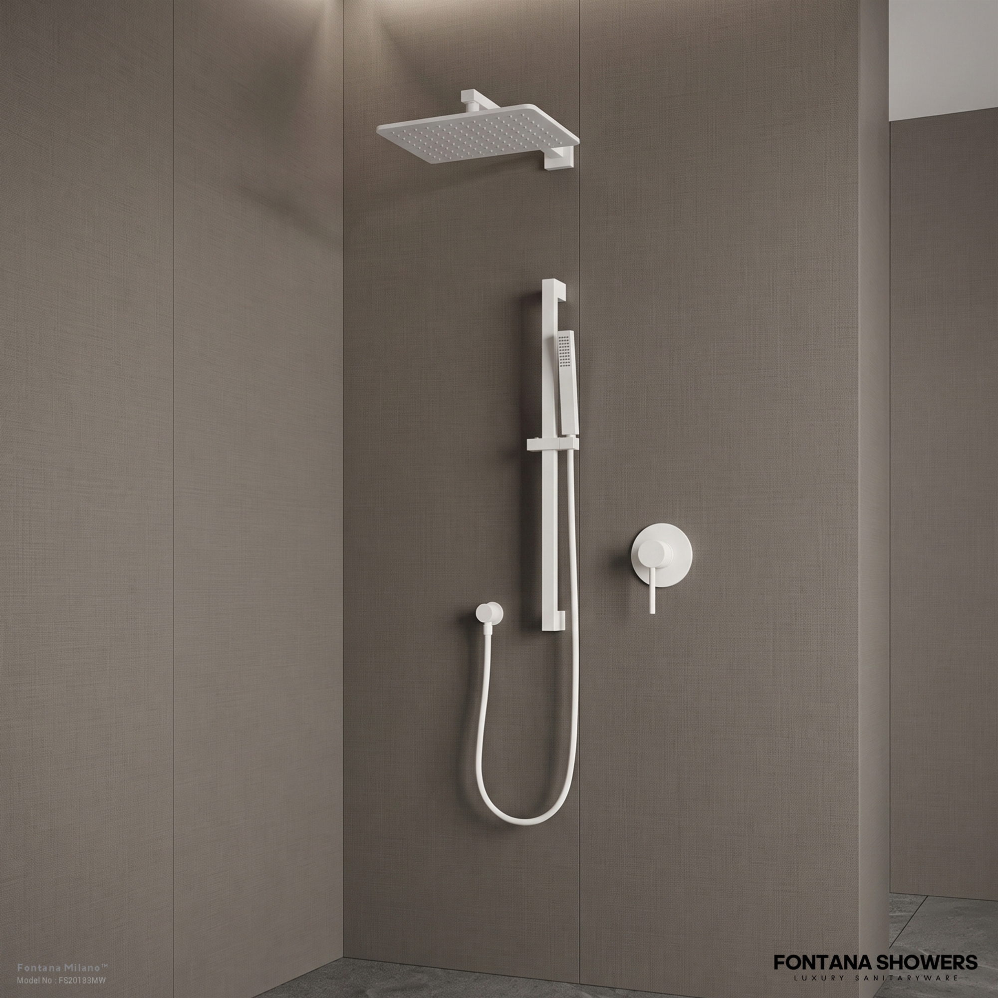 Fontana FS20183 Matte White Touchless Faucet & Soap Dispenser Set