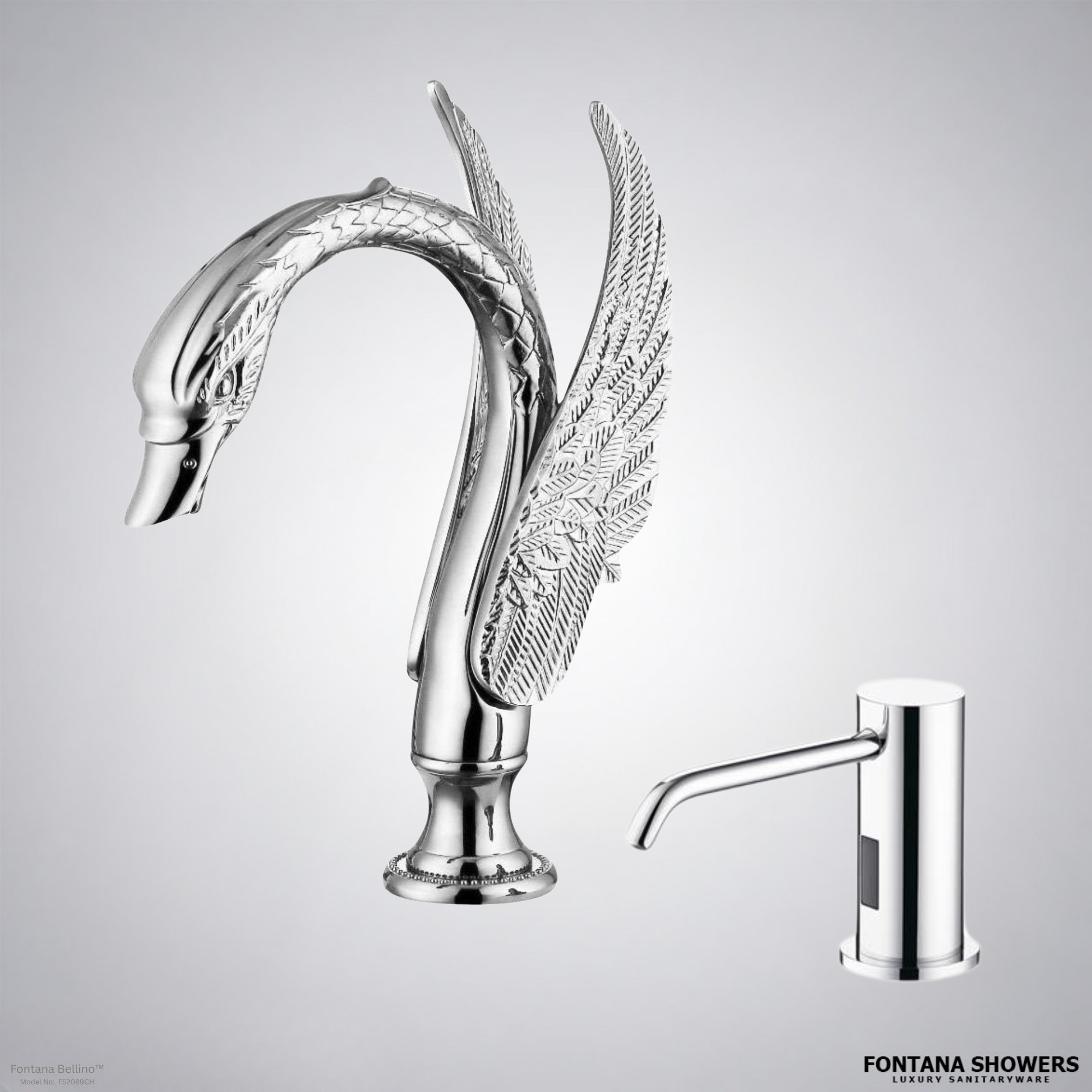 Fontana Chrome Touchless Faucet and Dispenser Set - FS2089CH