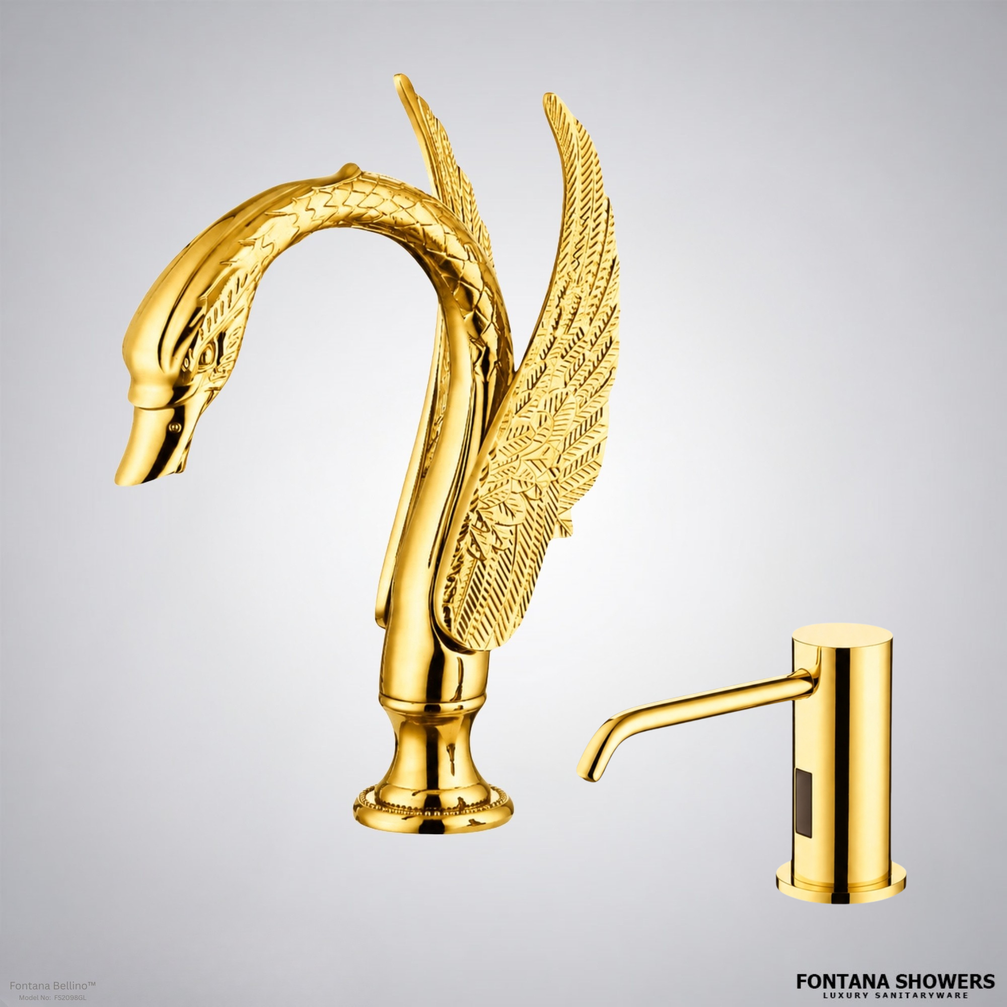 Fontana Bellino Gold Touchless Faucet and Dispenser Set - FS2098GL