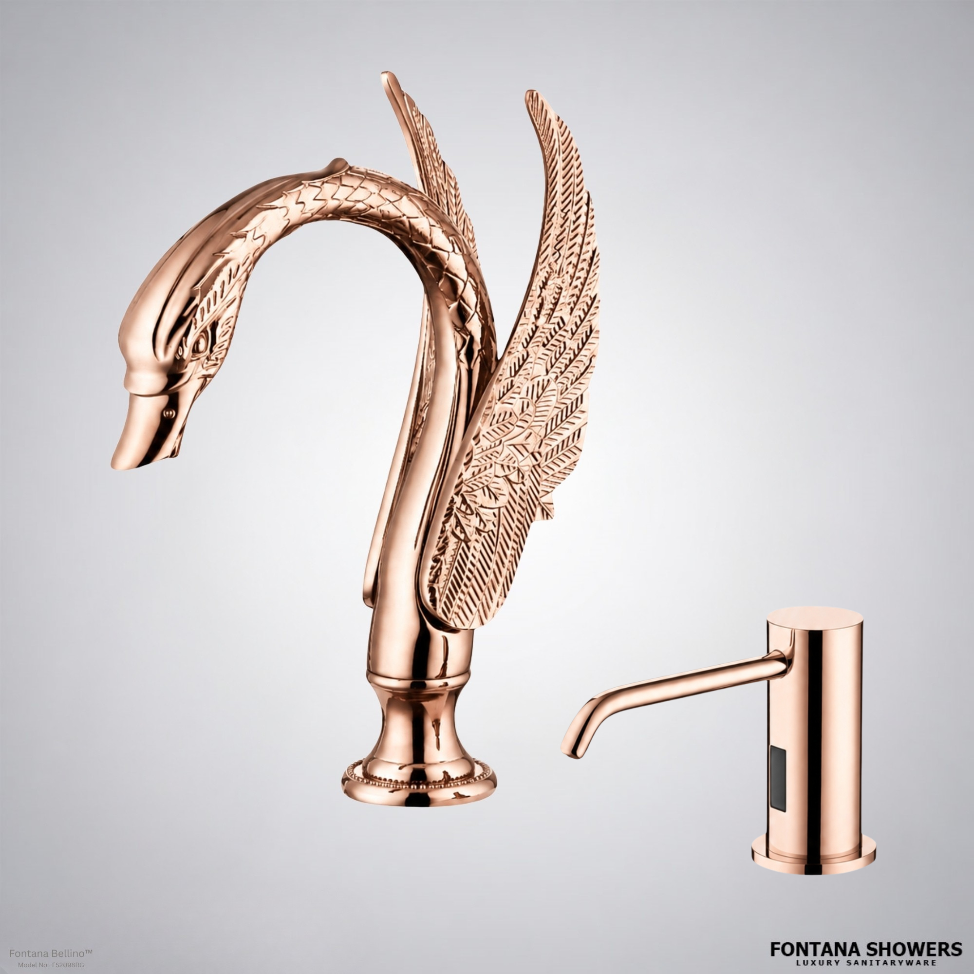 Fontana Bellino Rose Gold Touchless Faucet and Dispenser Set - FS2098RG
