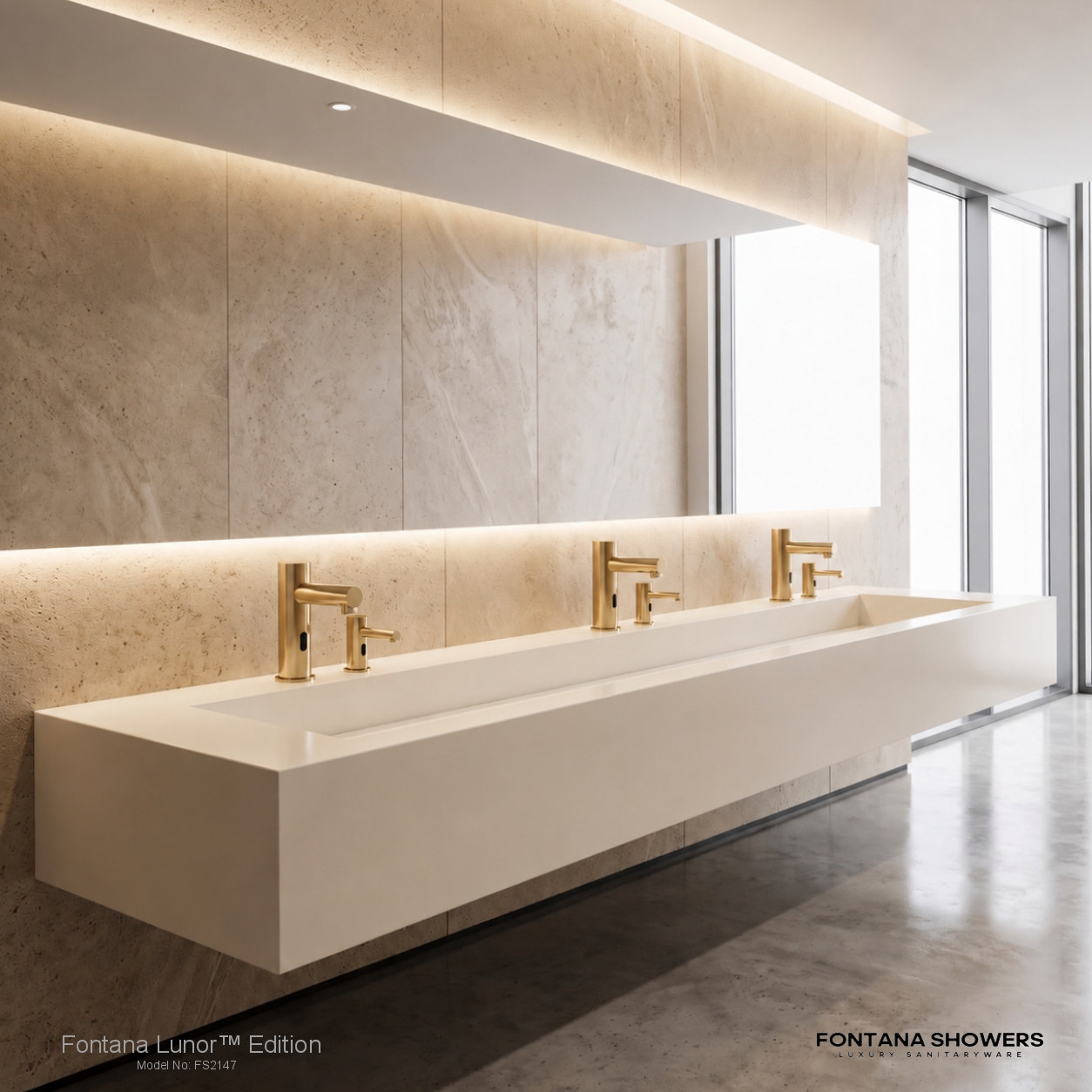 Fontana Touchless Sensor Faucet and Soap Dispenser With Brushed Gold Finish