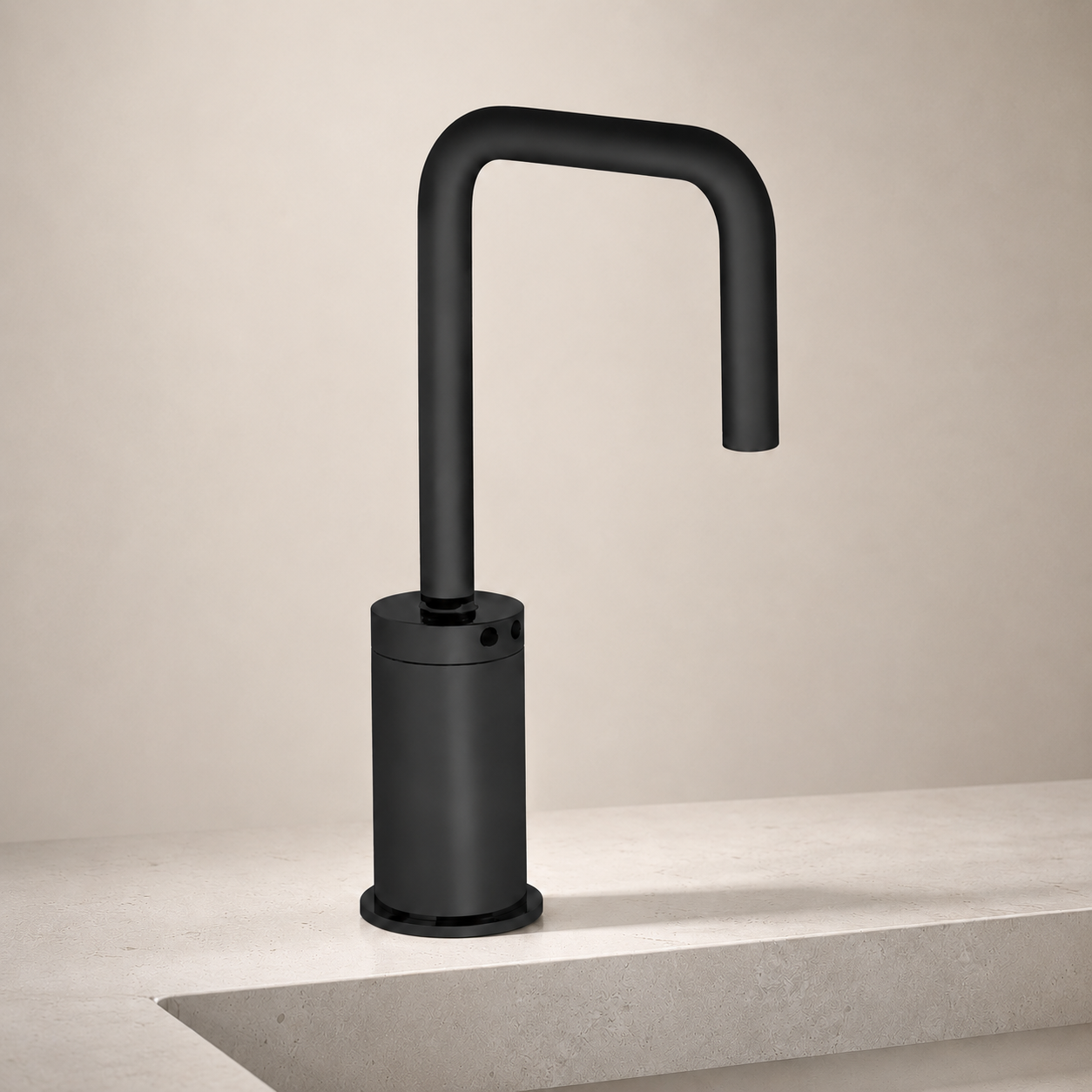 Touchless commercial U-shaped matte black faucet