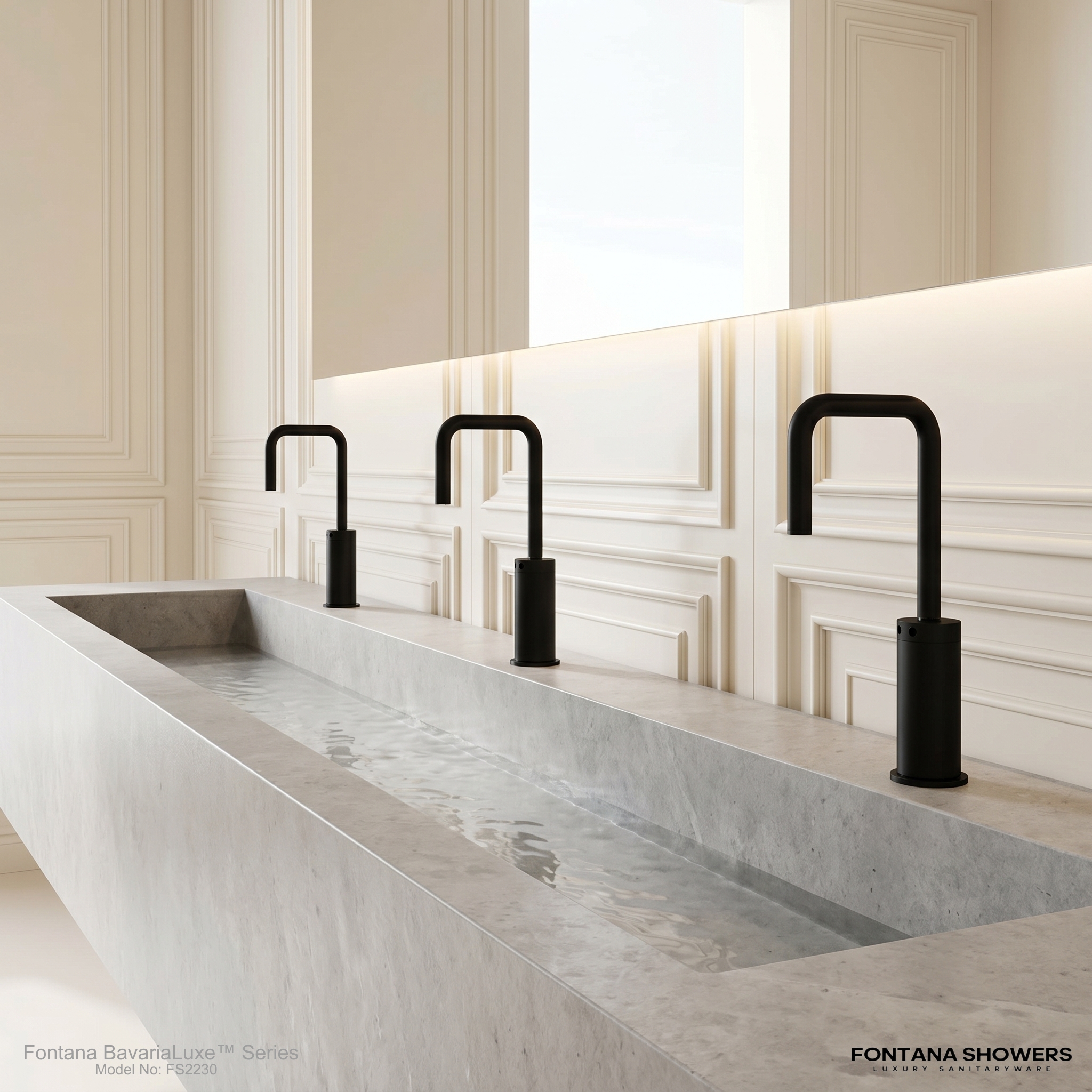 Fontana Bavaria Matte Black Inverted-U Automatic Commercial Sensor Faucet FS2230