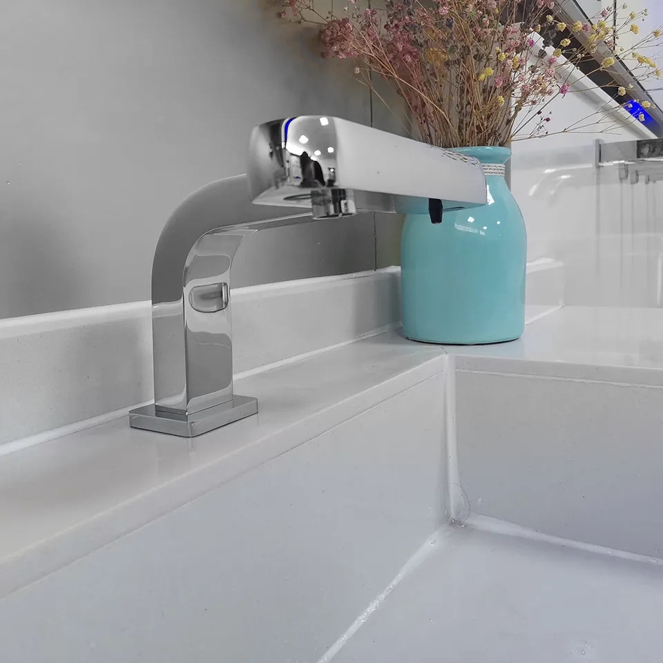 Fontana Chrome Hotel 2-In-1 Laser Sensor Brass Soap Dispenser And Faucet for Luxurious Bathroom