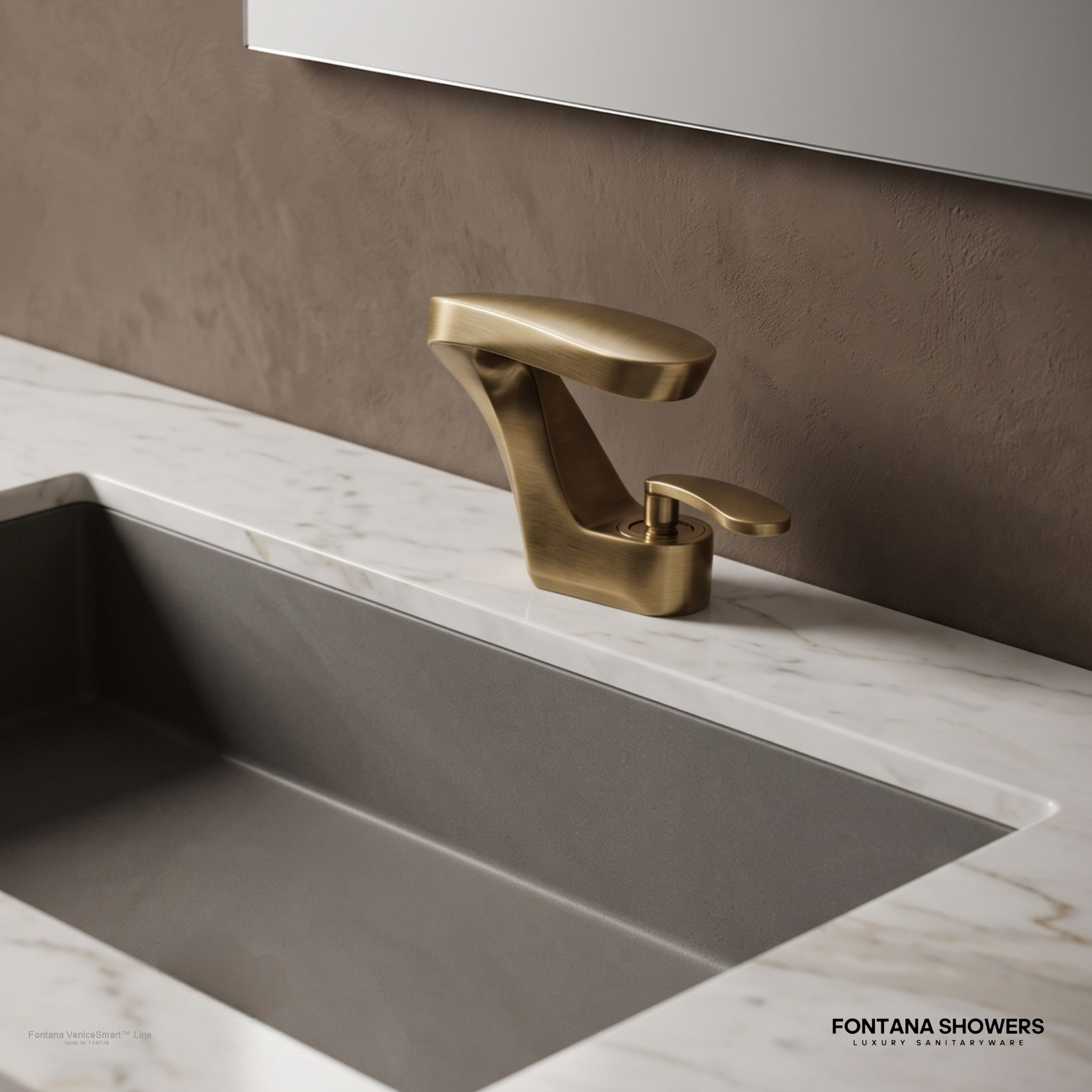 Fontana VeniceSmart Line Antique Brass Hot And Cold Bathroom Faucet