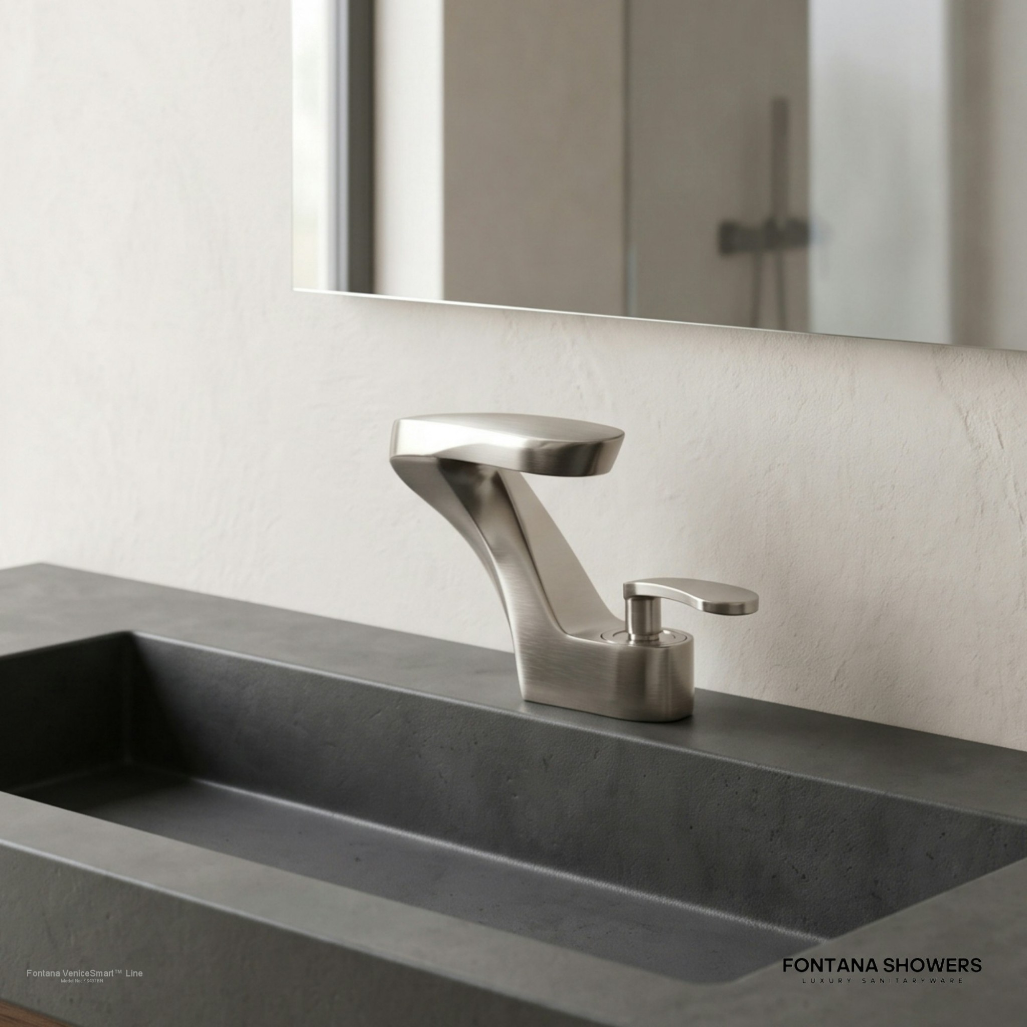 Fontana VeniceSmart Line Brushed Nickel Modern Bathroom Faucet