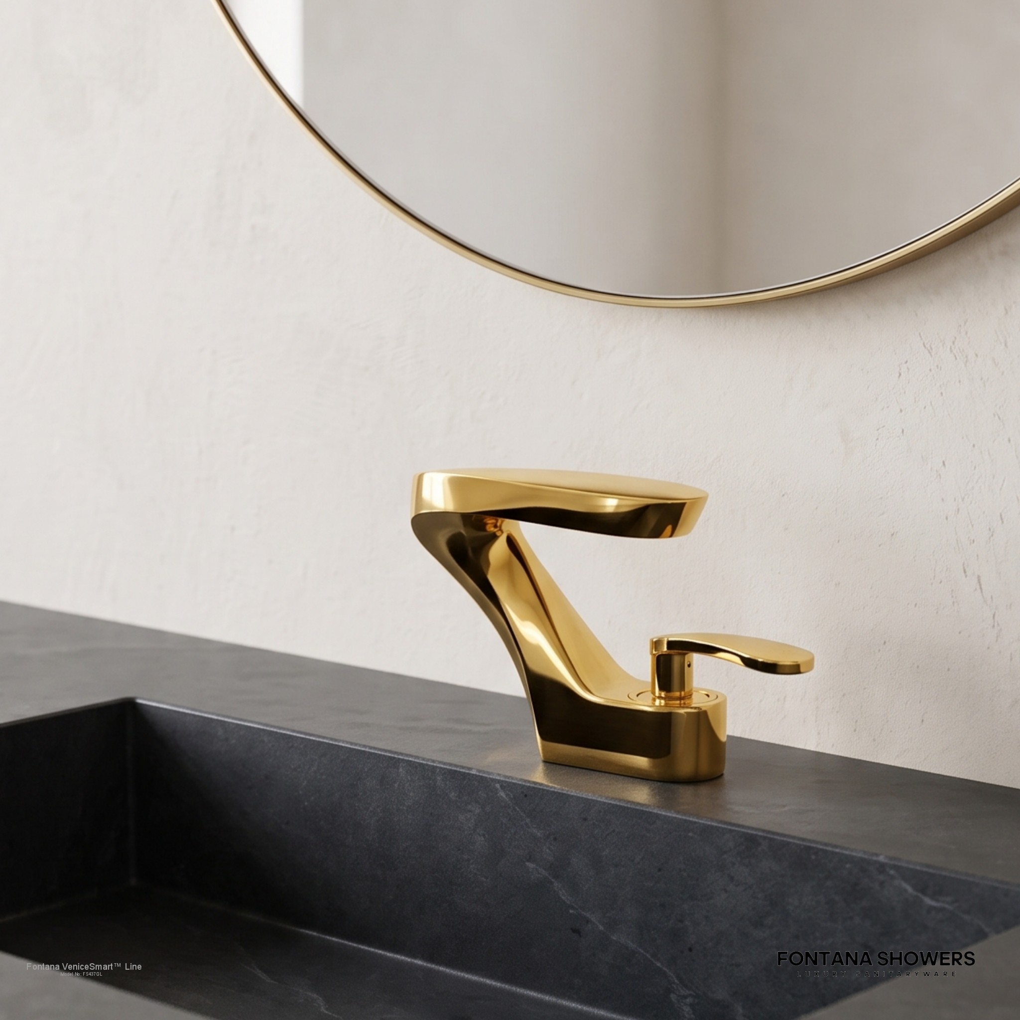 Fontana VeniceSmart Line Gold Contemporary Bathroom Faucet