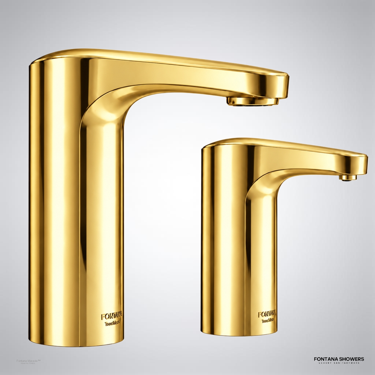 Fontana Maravio Gold Commercial Touchless Faucet Set