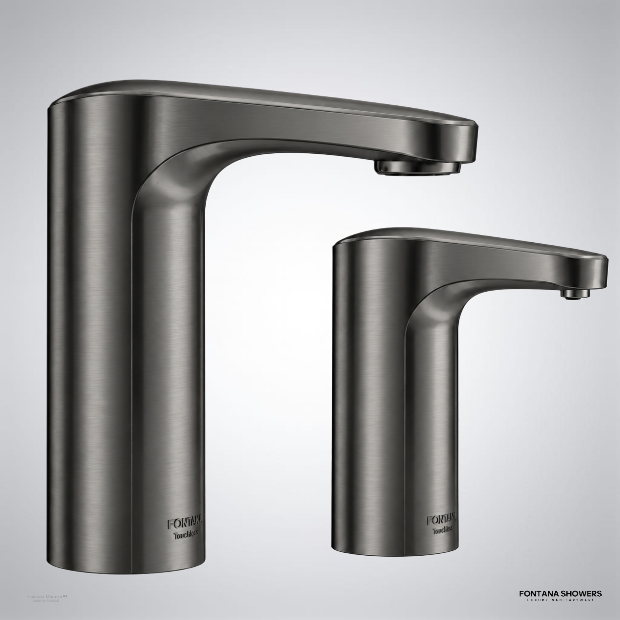 Fontana Maravio Gunmetal Touchless Faucet Soap Dispenser Set