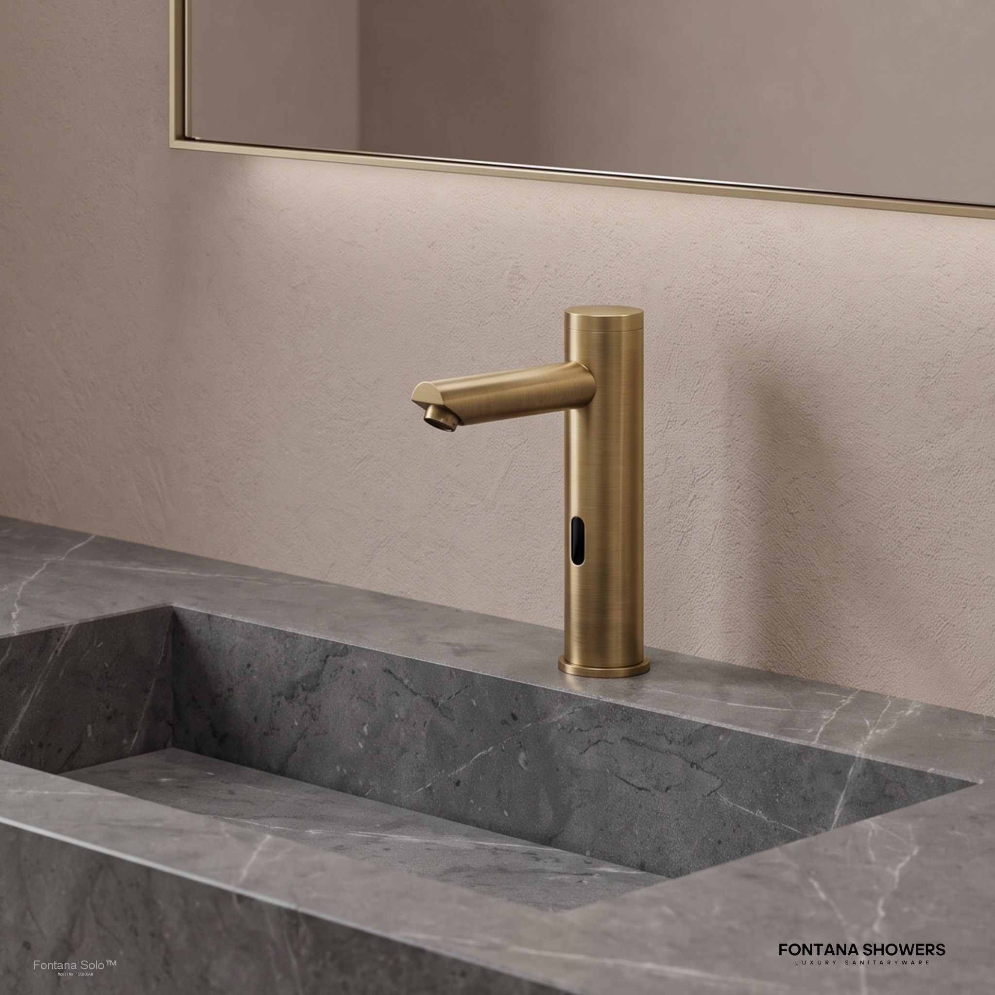 Fontana Solo Edition Antique Brass Motion Activated Wall Mounted Faucet