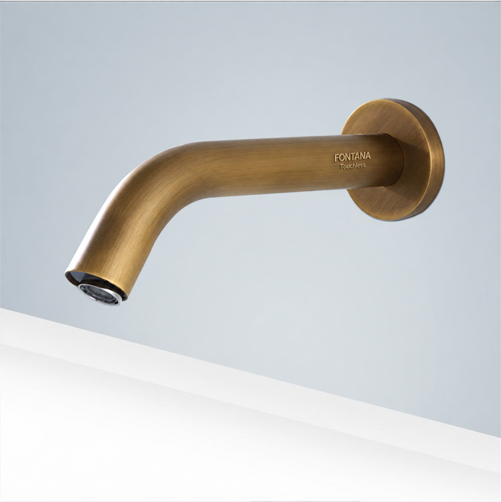 Antique Bronze Lavatory Commercial Automatic Sensor Bathroom Sink Vessel Faucet