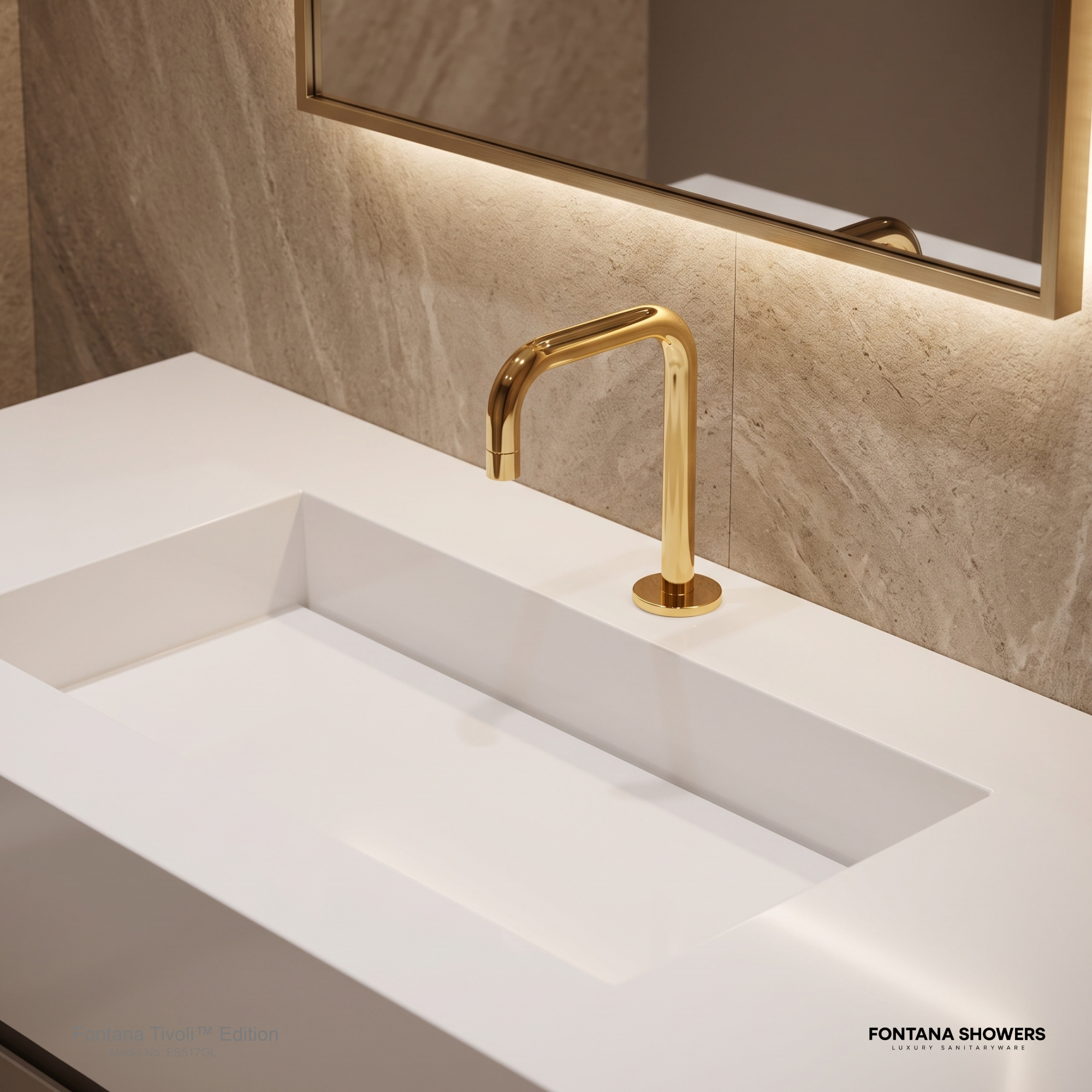 Fontana Tivoli Edition Gold Contemporary Touchless Faucet