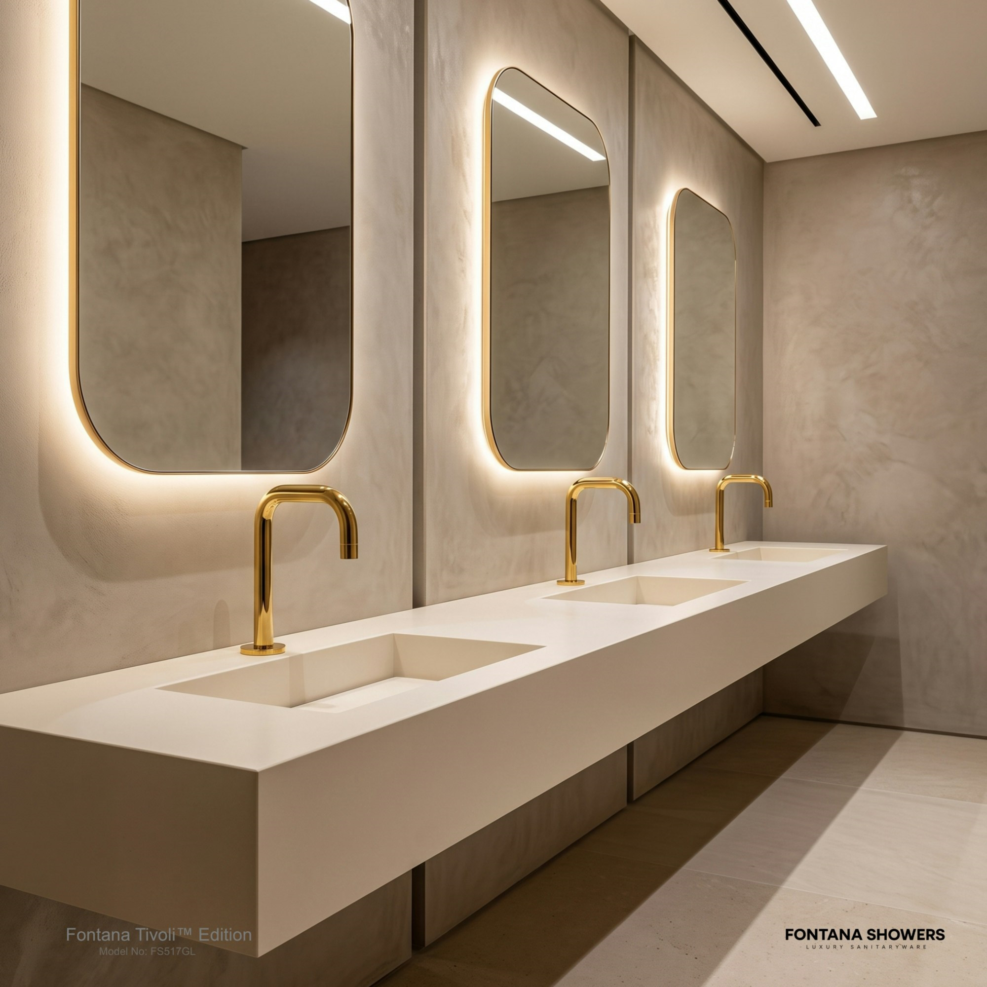 Fontana Tivoli Edition Gold Contemporary Touchless Faucet