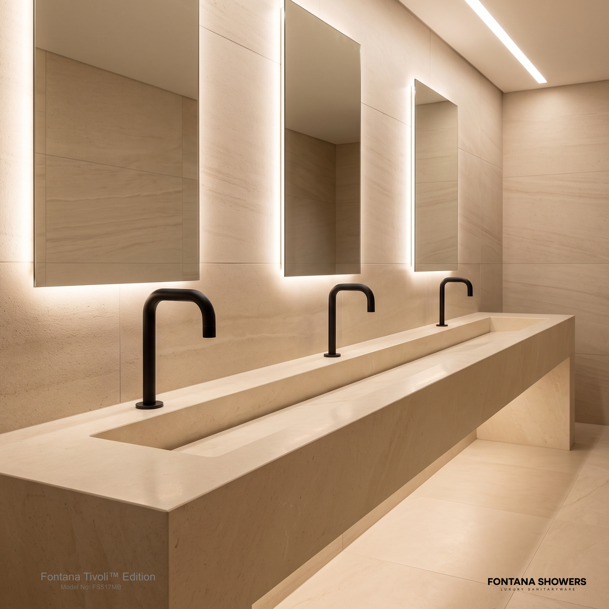 Fontana Tivoli Matte Black Commercial Touchless Faucet
