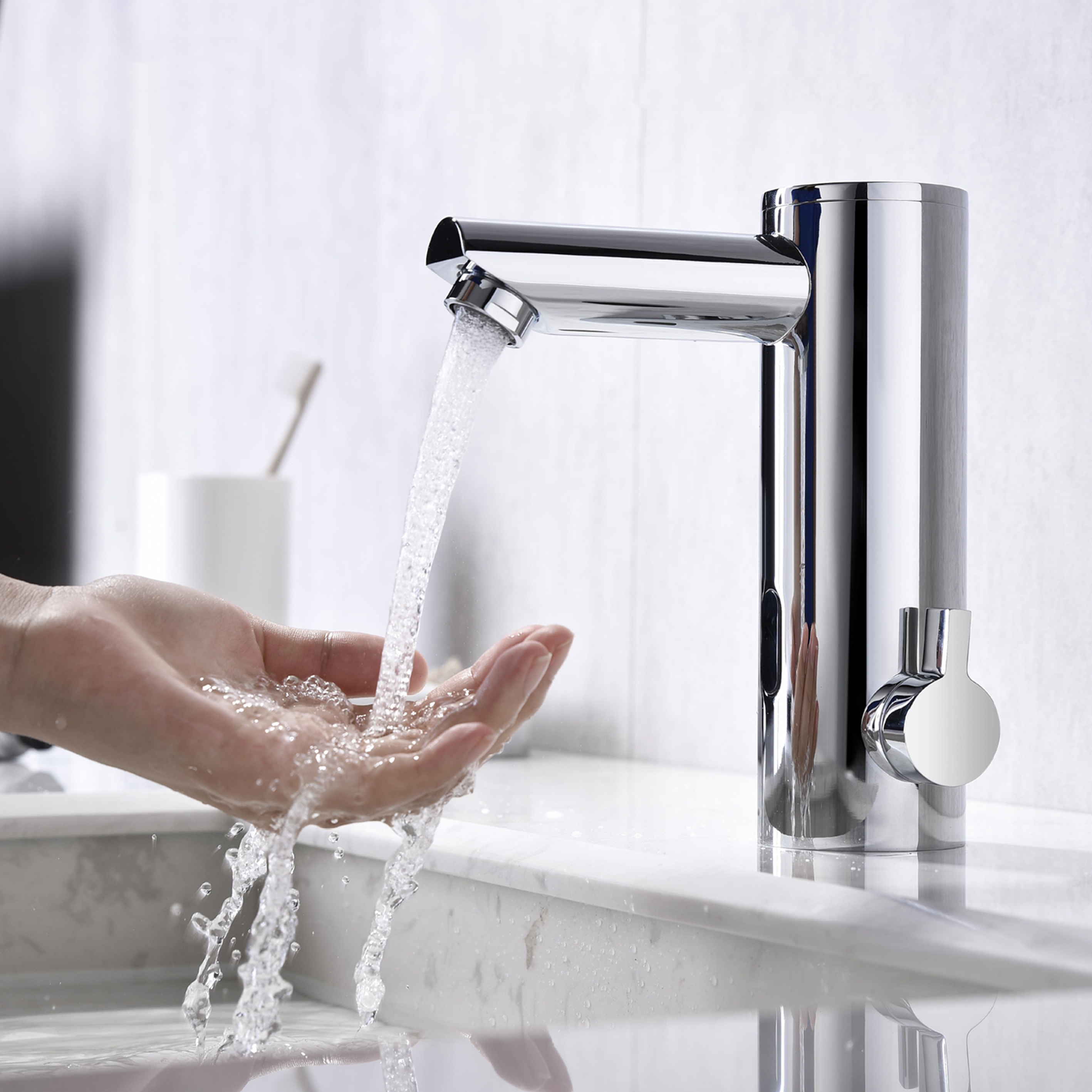 Commercial-Automatic-Hands-Free-Chrome-Faucet